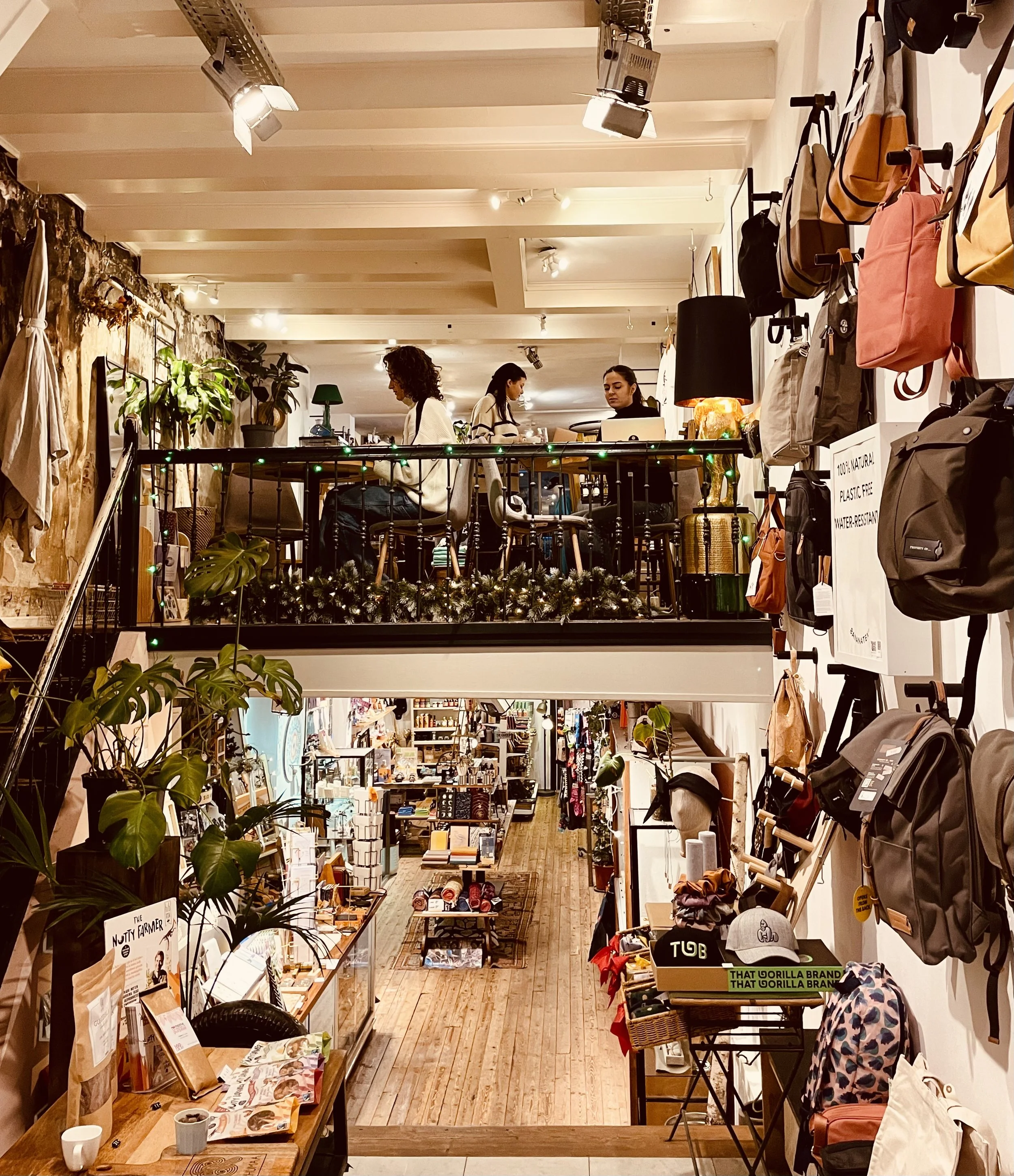 Two-floor concept store with urban design and backpacks — pop-up retail by Nata Buro