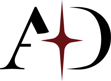 A stylized red star-shaped symbol with elongated points on a black background.
