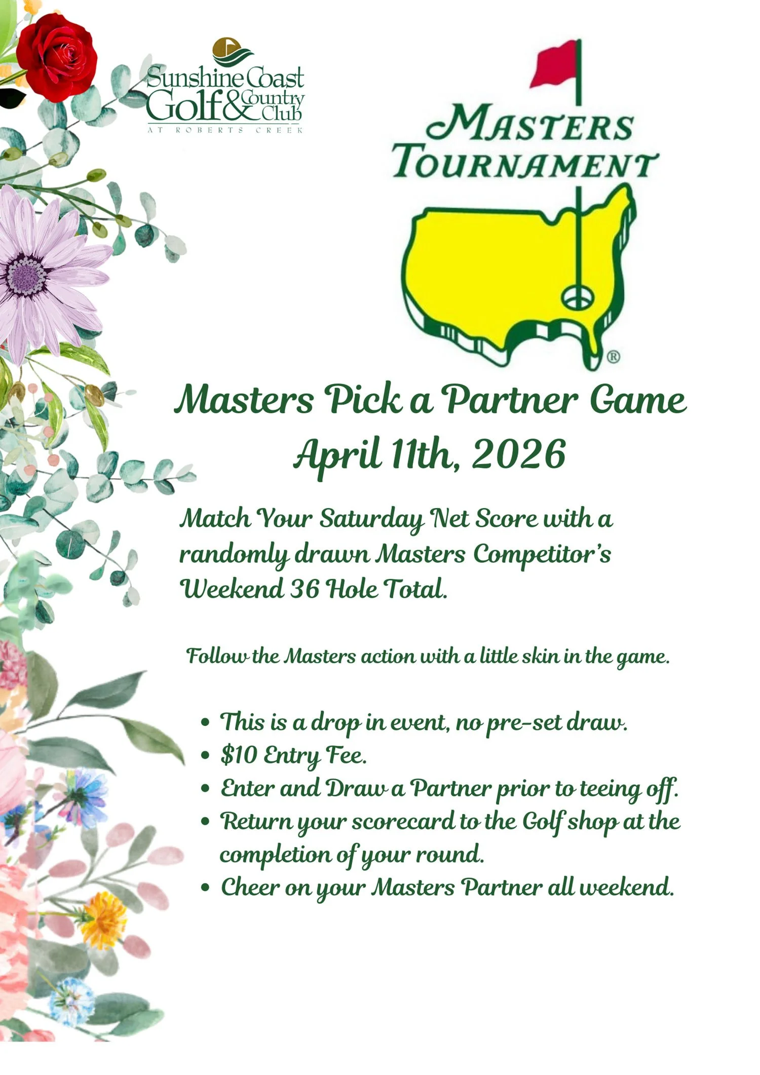 Masters “Pick a Partner” Game