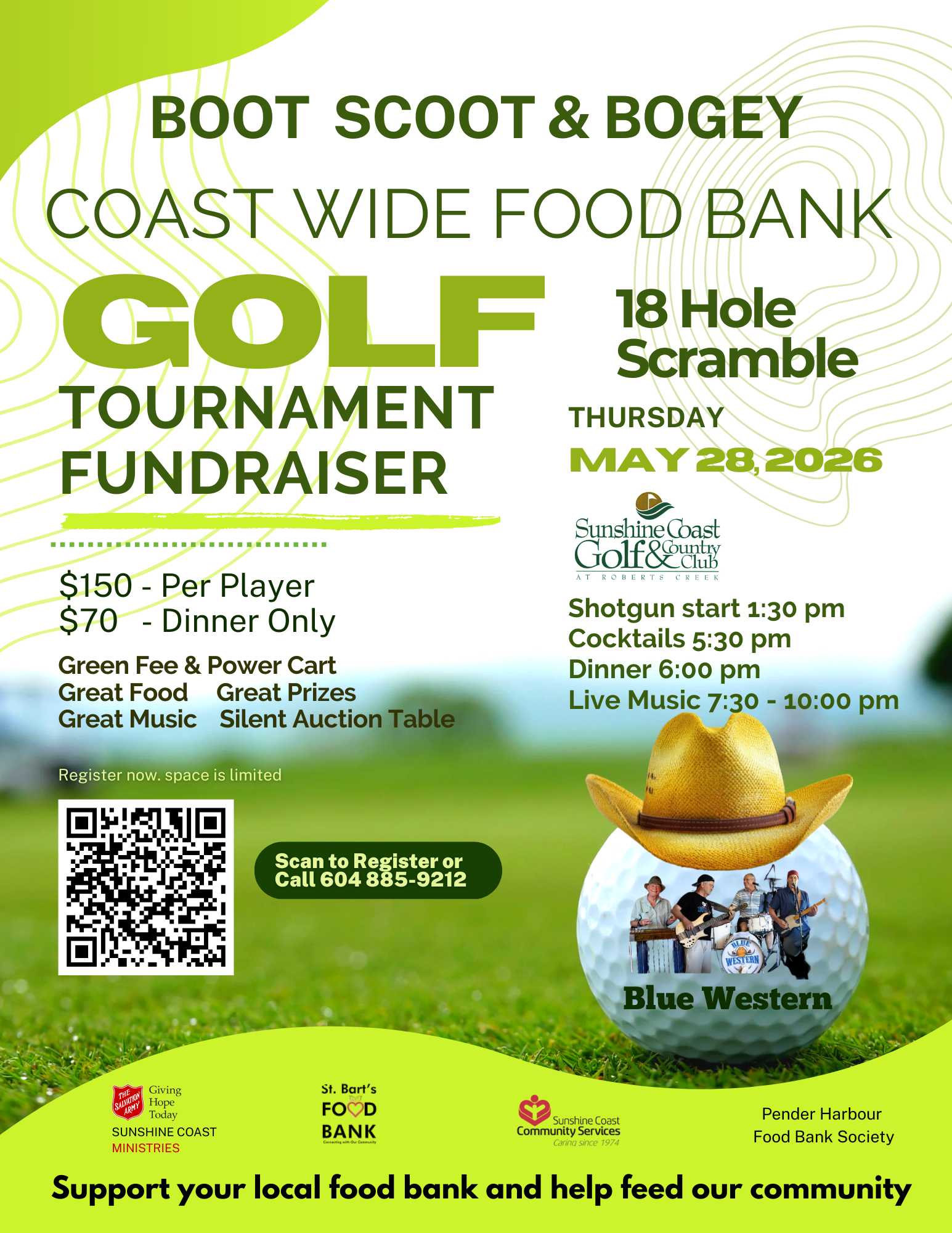 Boot Scoot and Bogey - Coast Wide Food Bank Golf Tournament and Fundraiser