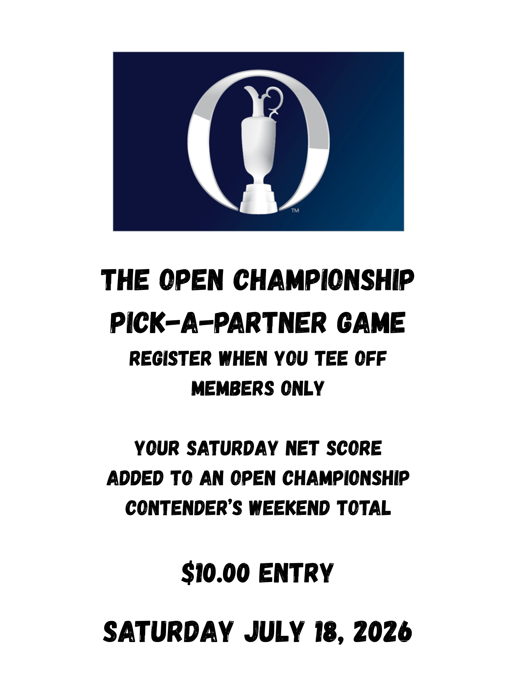 The Open Championship Pick a Partner Game