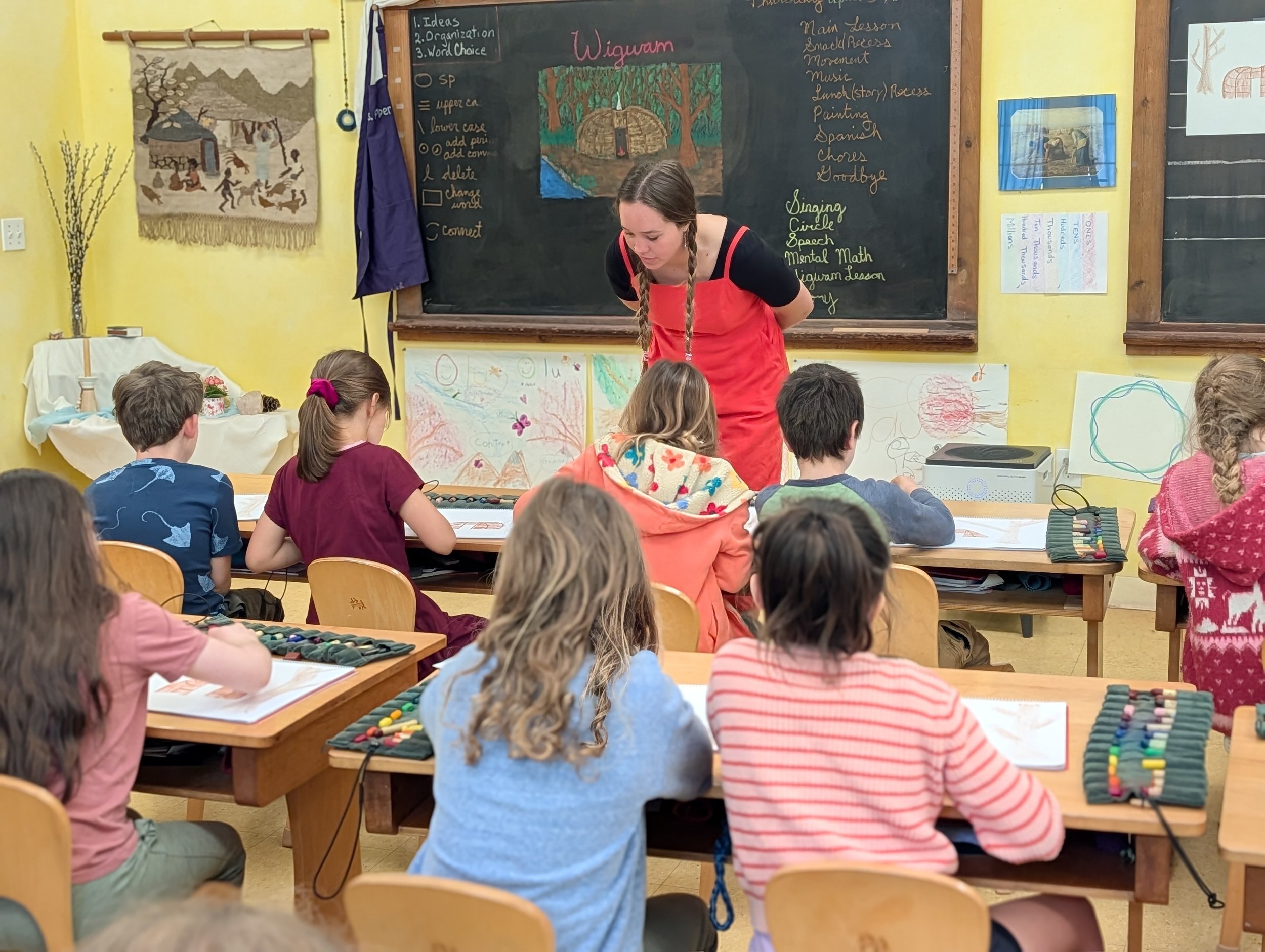Teacher in a class of students