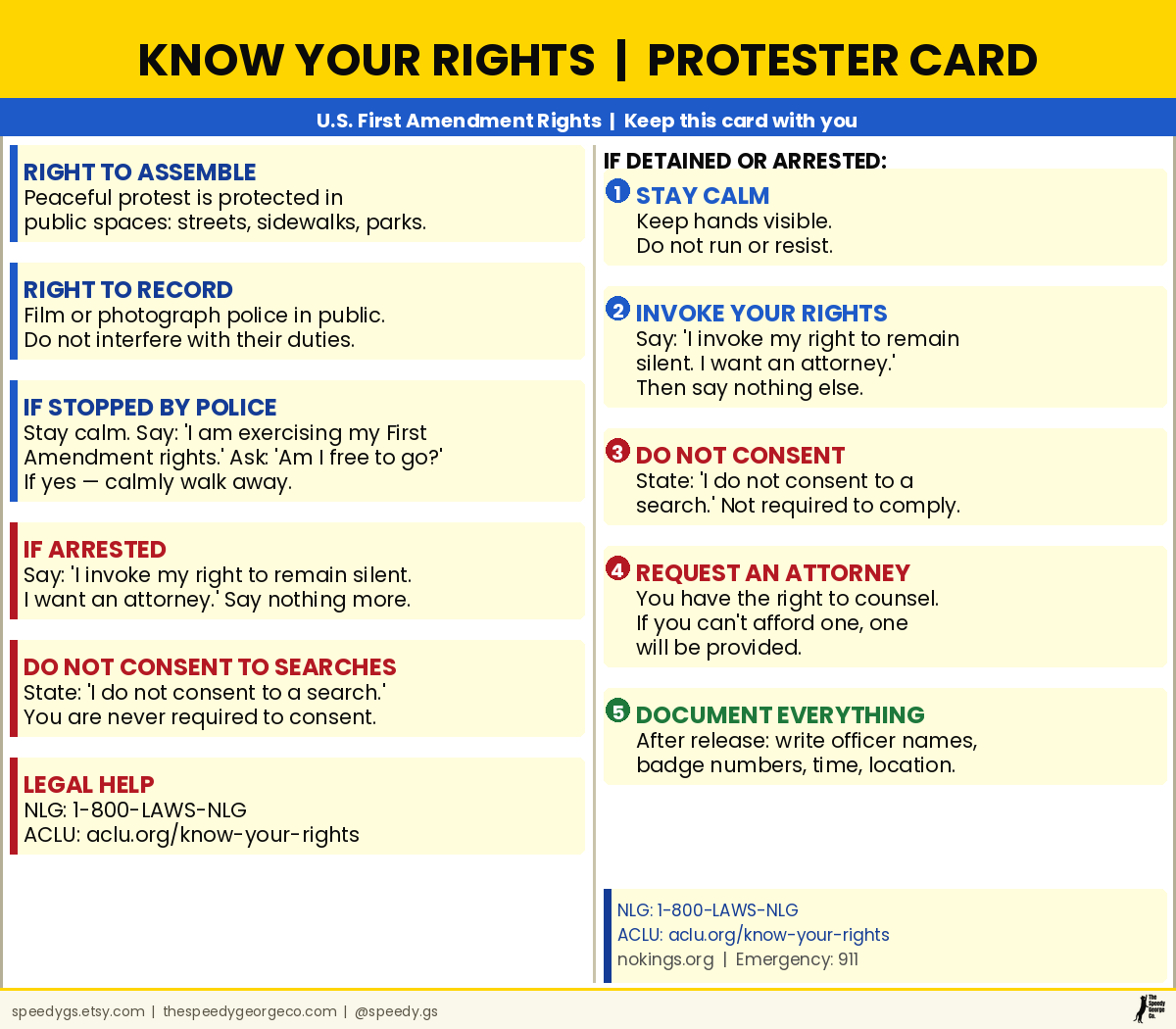 Protest Rights Card