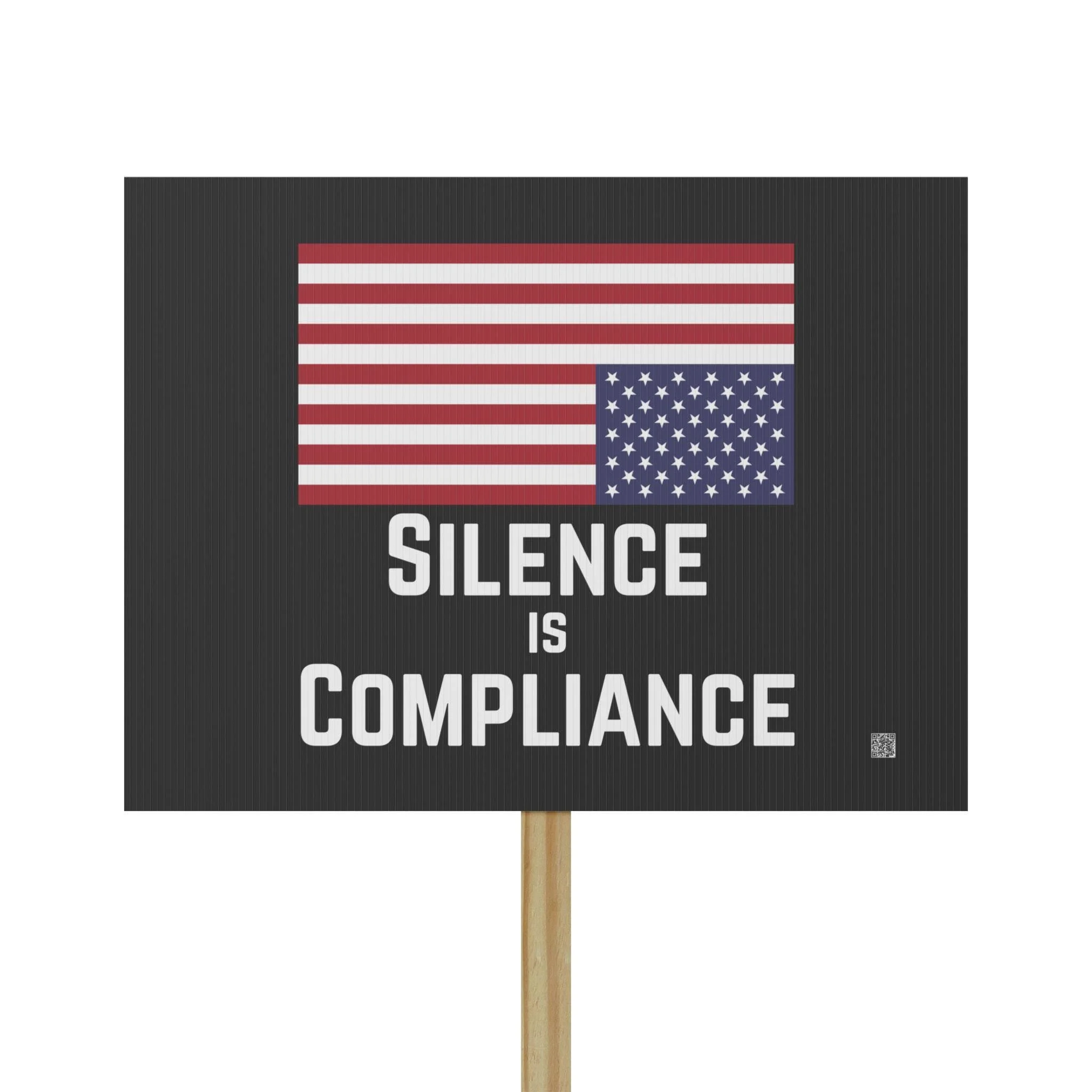 Silence Is Compliance digital protest poster 18x24 printable wall art – bold activism for ICE Out Now, Resist, Free America movements