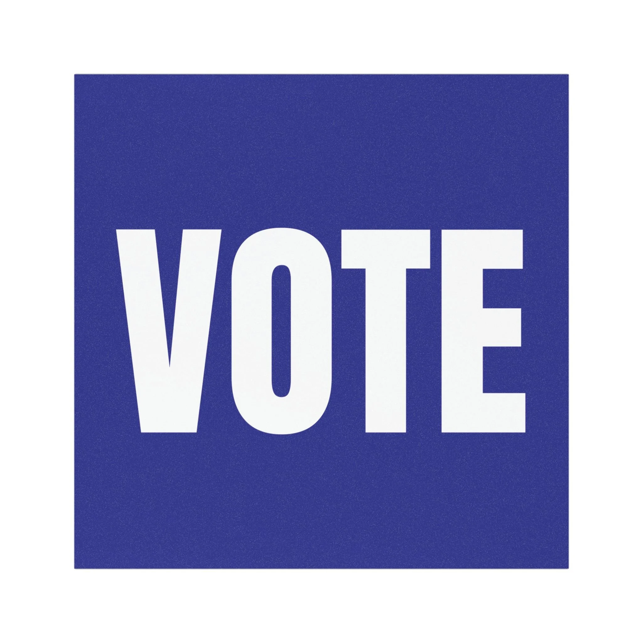 Blue VOTE car magnet white letters 5x5 inch political activism