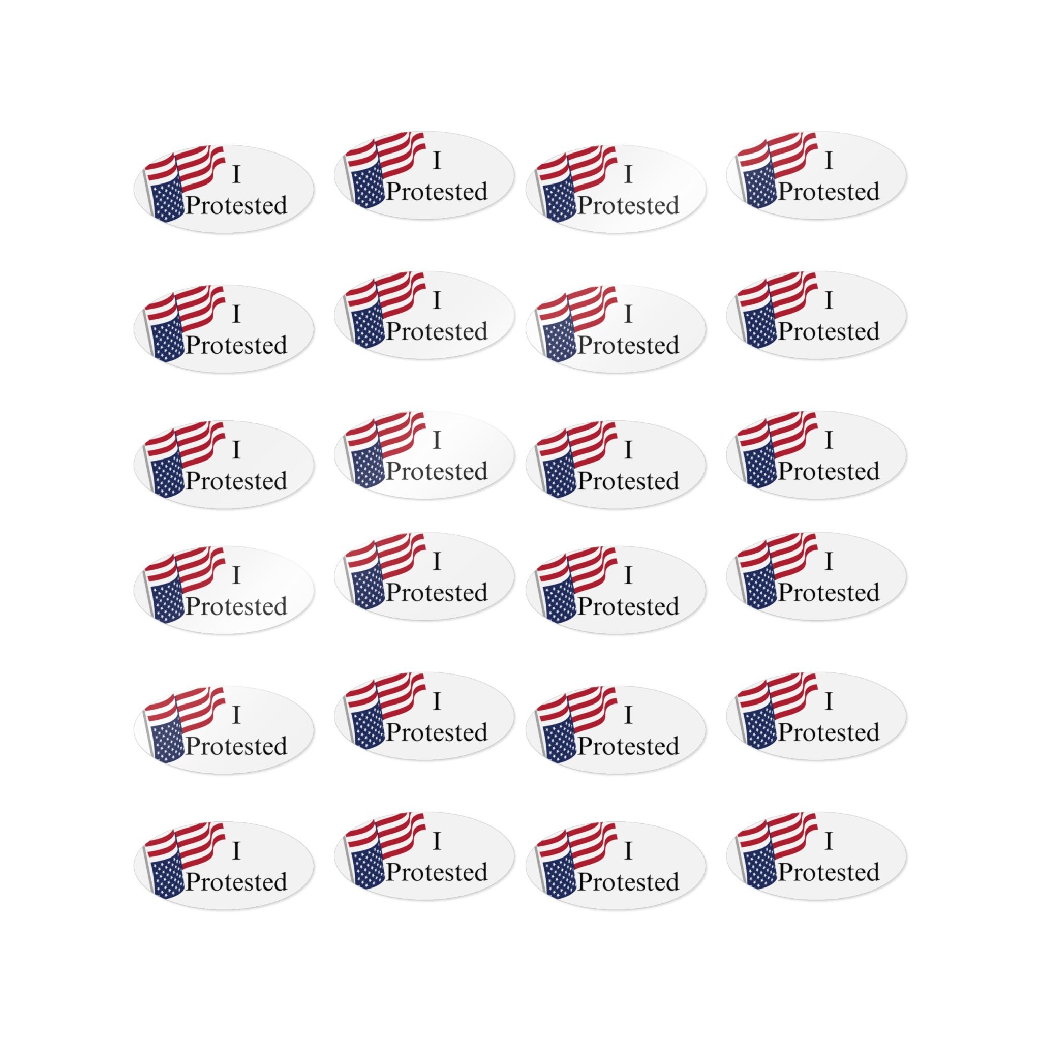 Oval protest sticker I Protested activism resist voting rights