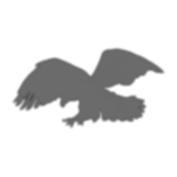 Silhouette of a bird in flight with wings spread on a black background.