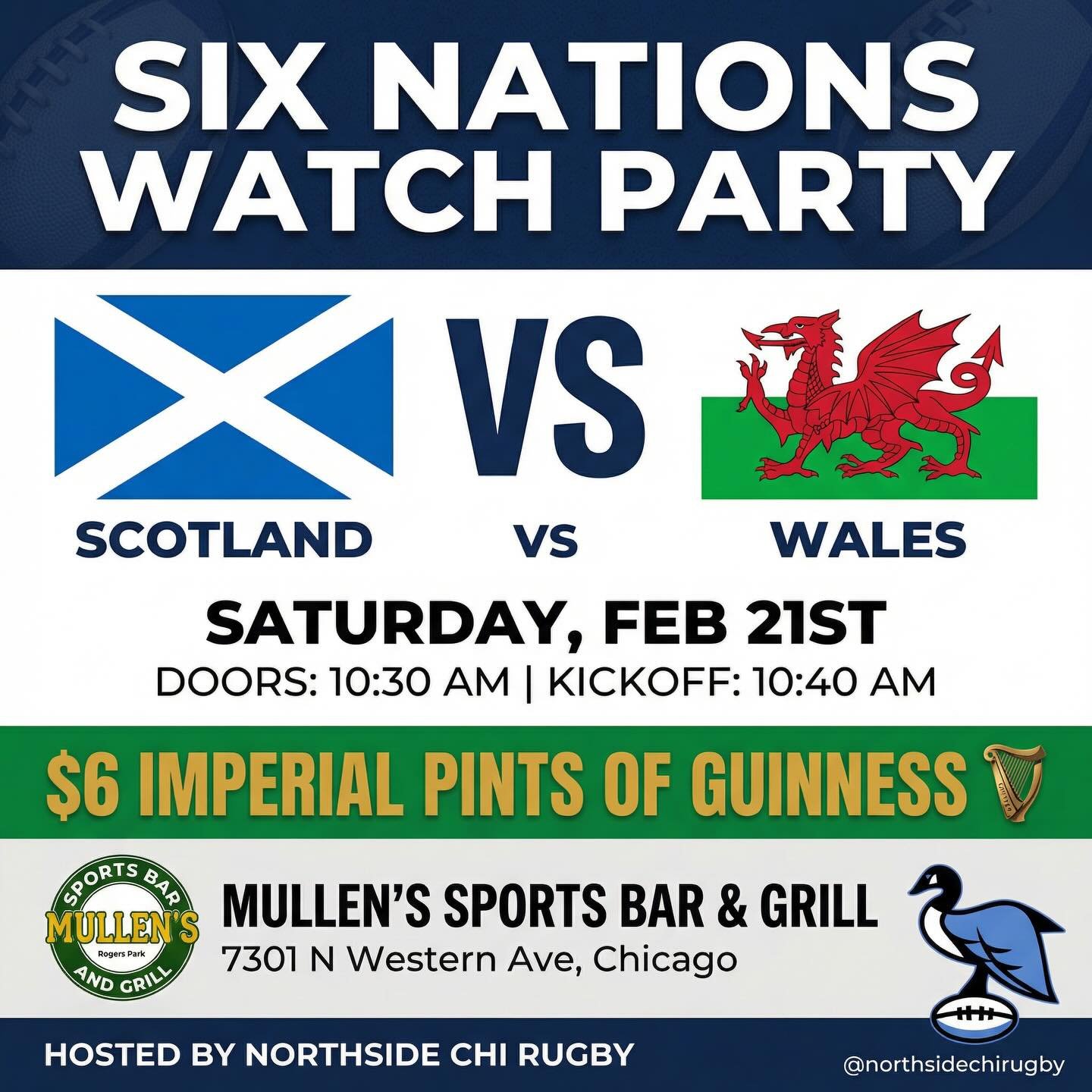 There&rsquo;s nothing quite like watching the Six Nations with a room full of rugby fans. The atmosphere. The passion. The perfectly poured pint in your hand.

On Friday, February 21st, we&rsquo;re hosting a watch party for Scotland vs Wales at Mulle