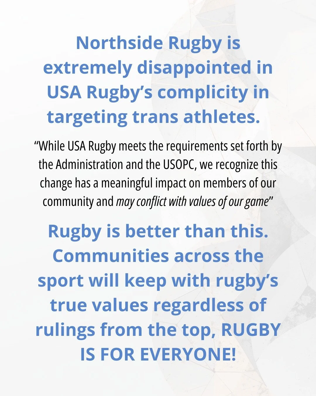 Rugby is for everyone, you are welcome here 🏉