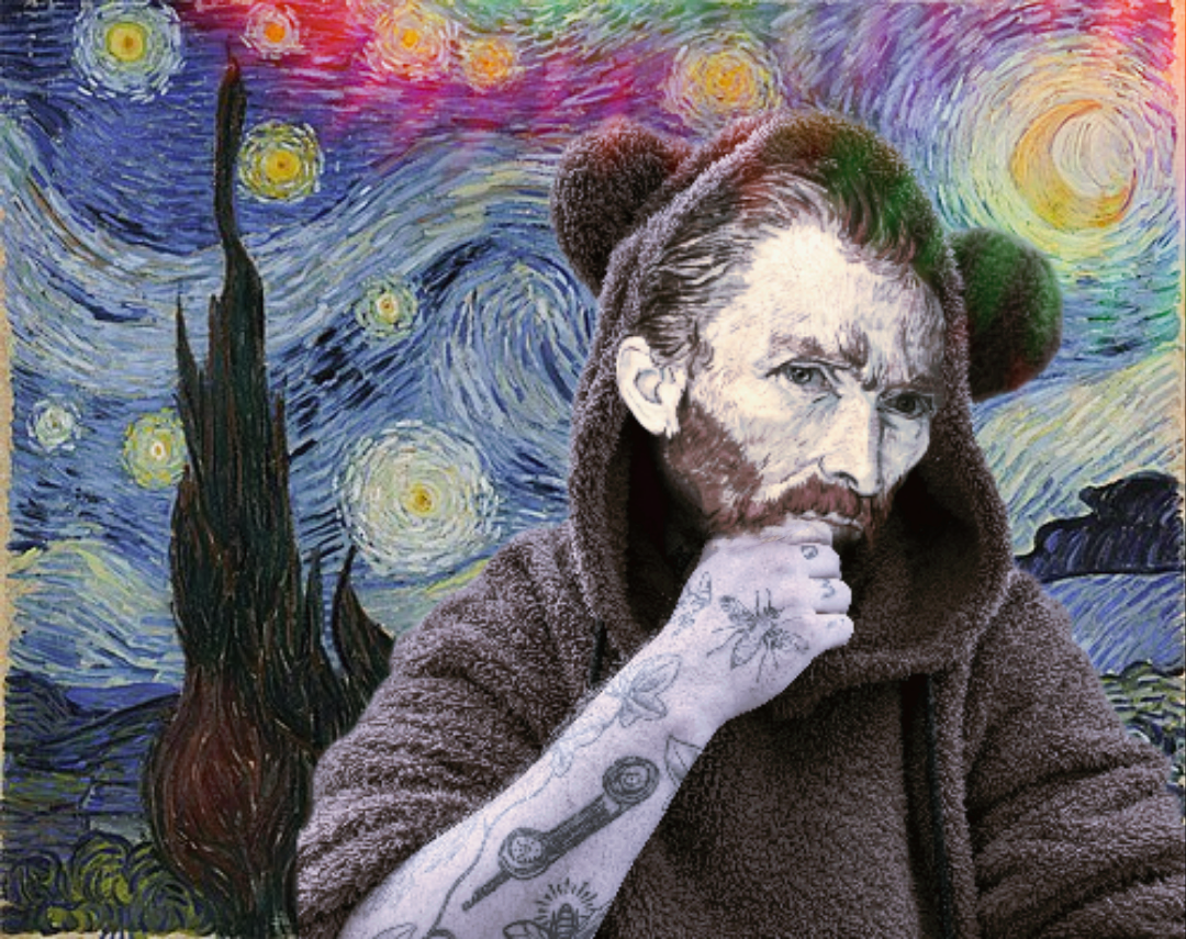 Photo Edit/Sort of a self portrait. Credit: Vincent Van Gogh. Obviously I did not paint Starry Night
