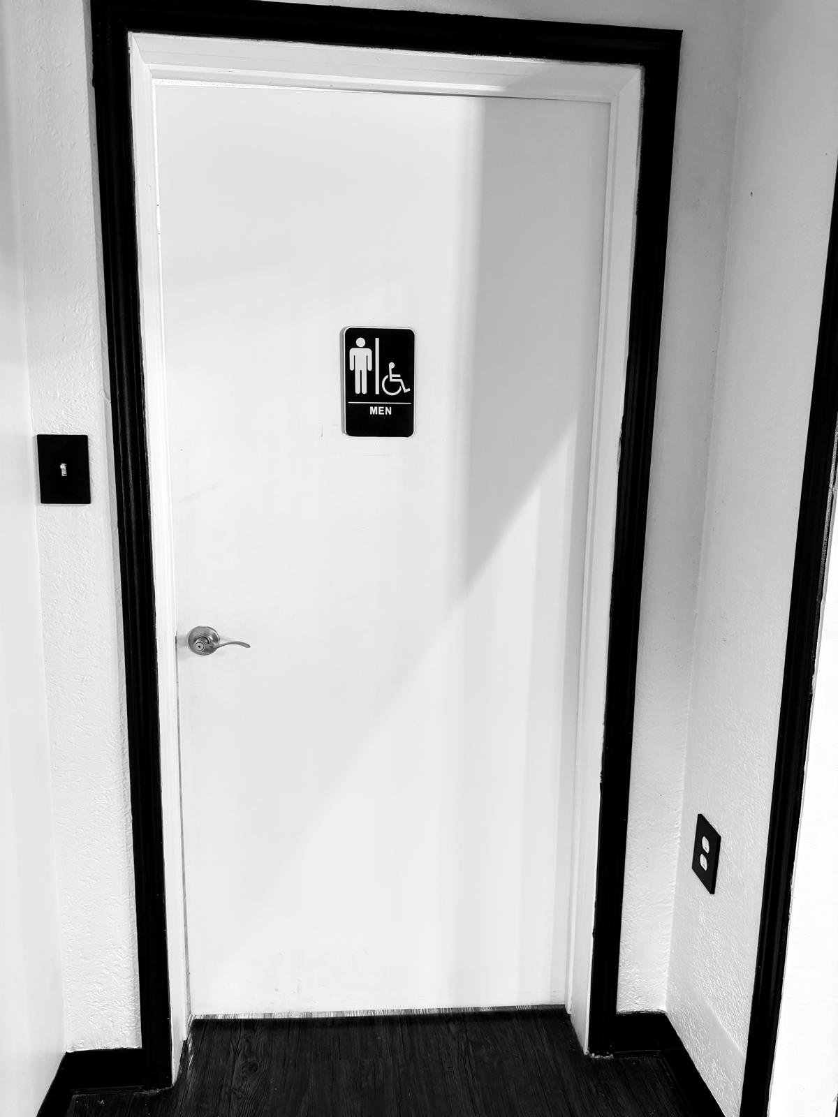 The men’s restroom is thoughtfully designed with two fixtures to provide comfort and convenience for your guests.