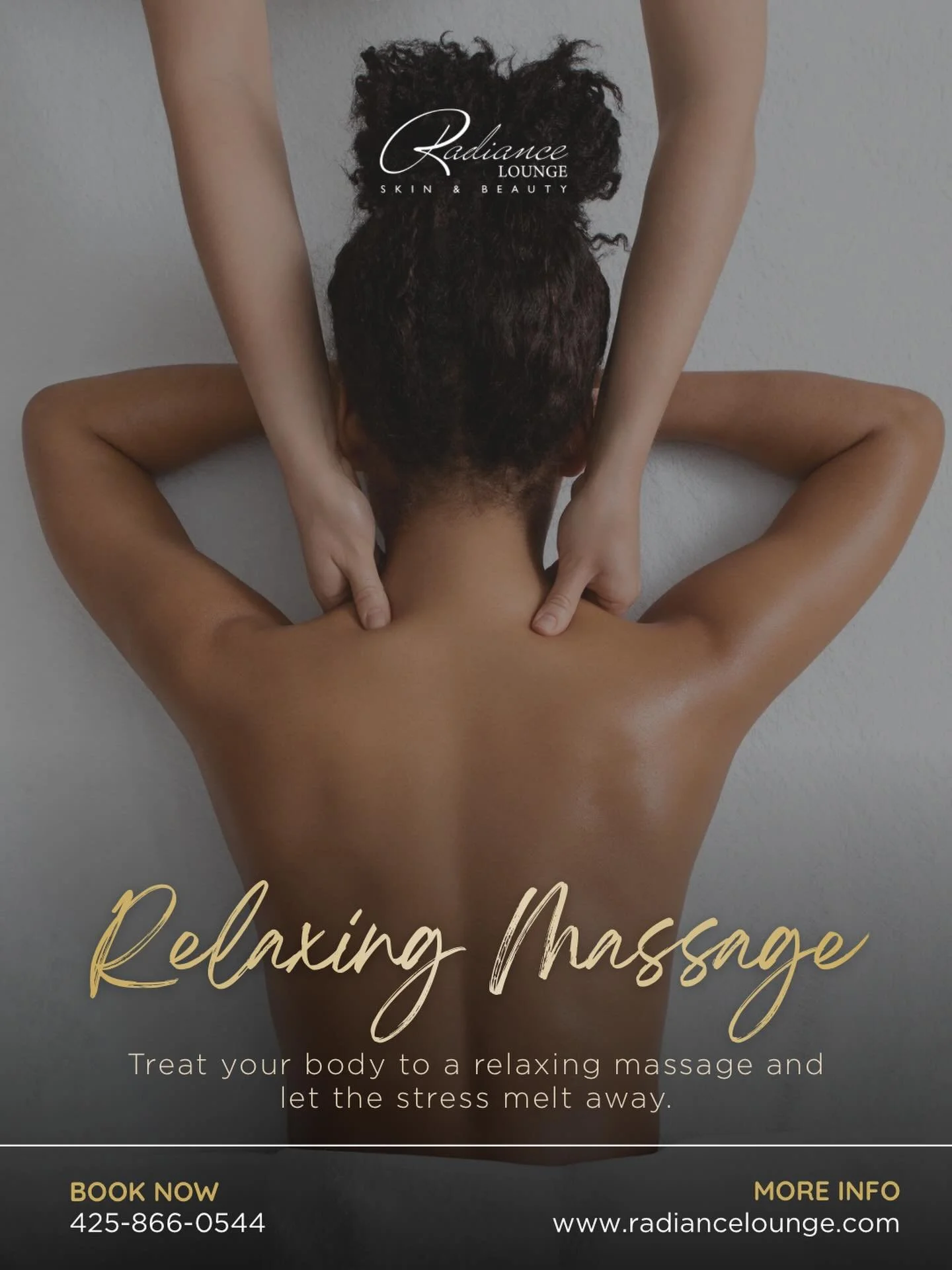 Your body deserves a moment to relax. ✨

Take a break from the stress of everyday life and let our Relaxing Massage help you reset, recharge, and feel your best again.

At Radiance Lounge, every massage is designed to release tension, improve circula