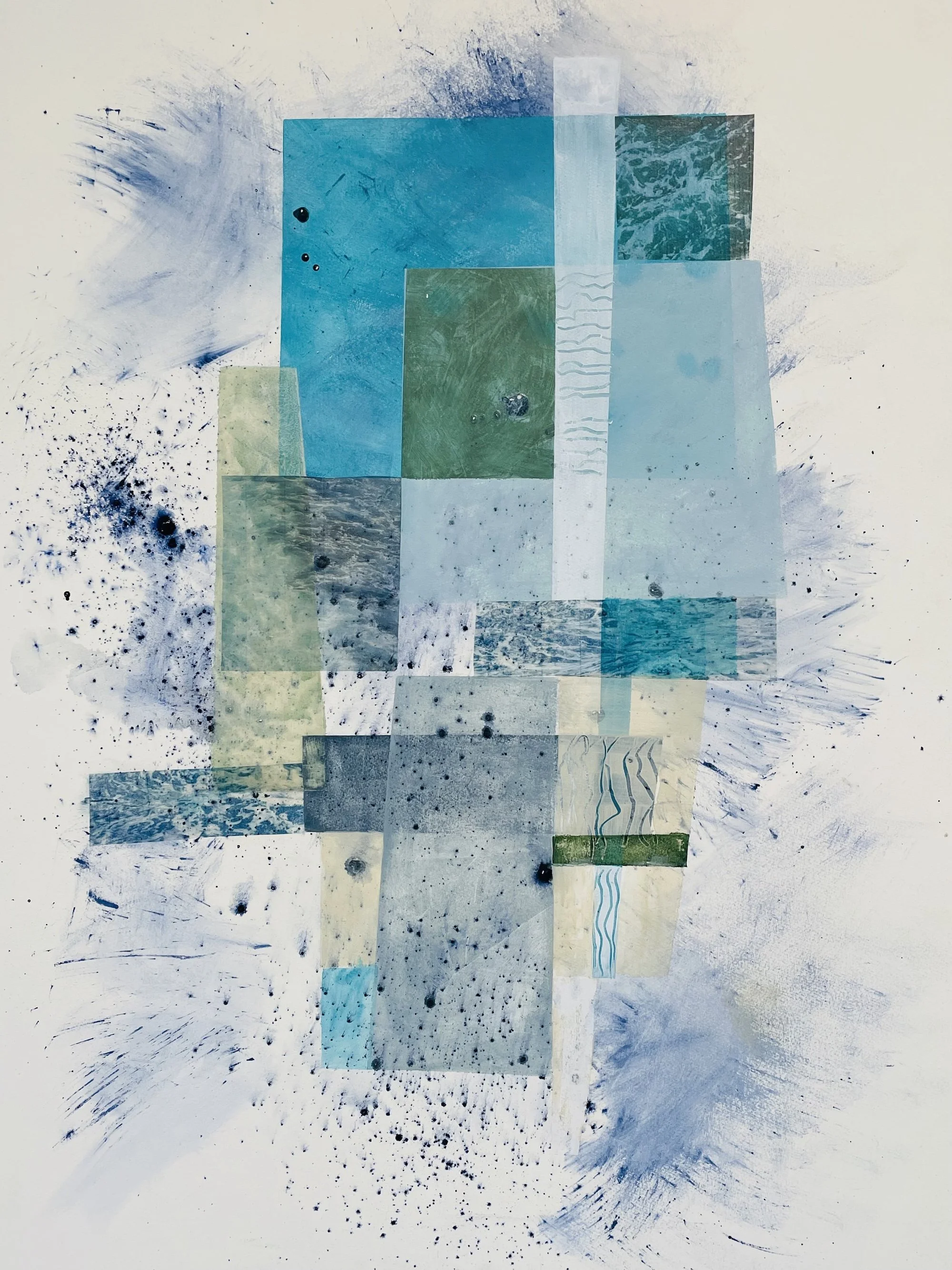  WHOSE OCEAN IS IT ANYWAY?                                                     
acrylic, collage
 40"H x 30"W
 2024
