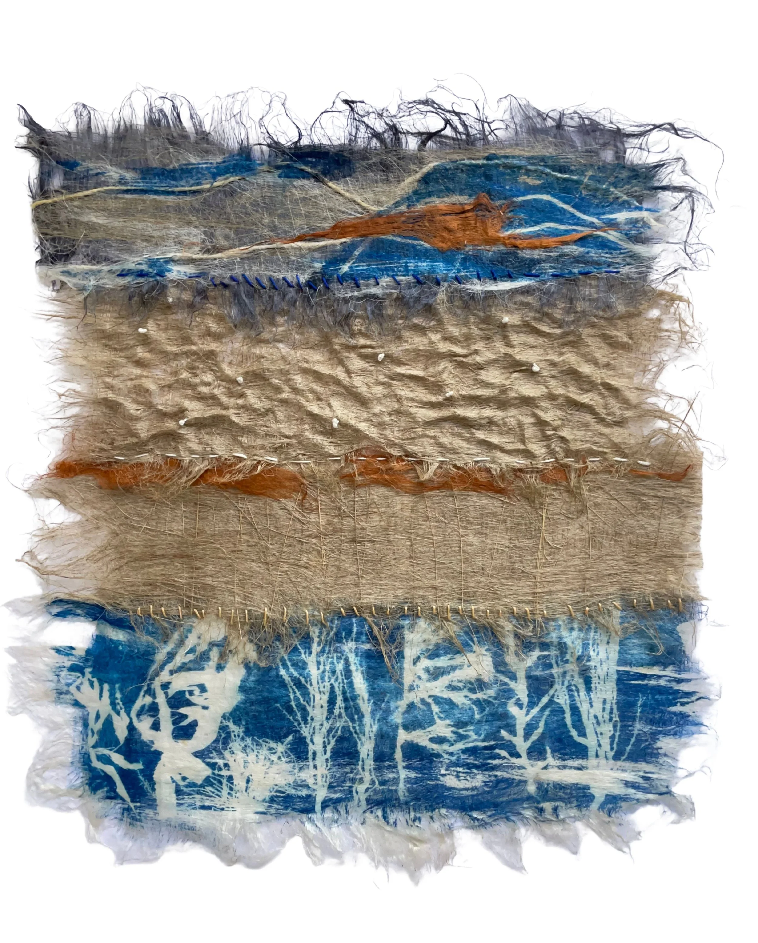  AFRICAN DESERT                                                     
flax fiber
 20"H x 18"W
 2025