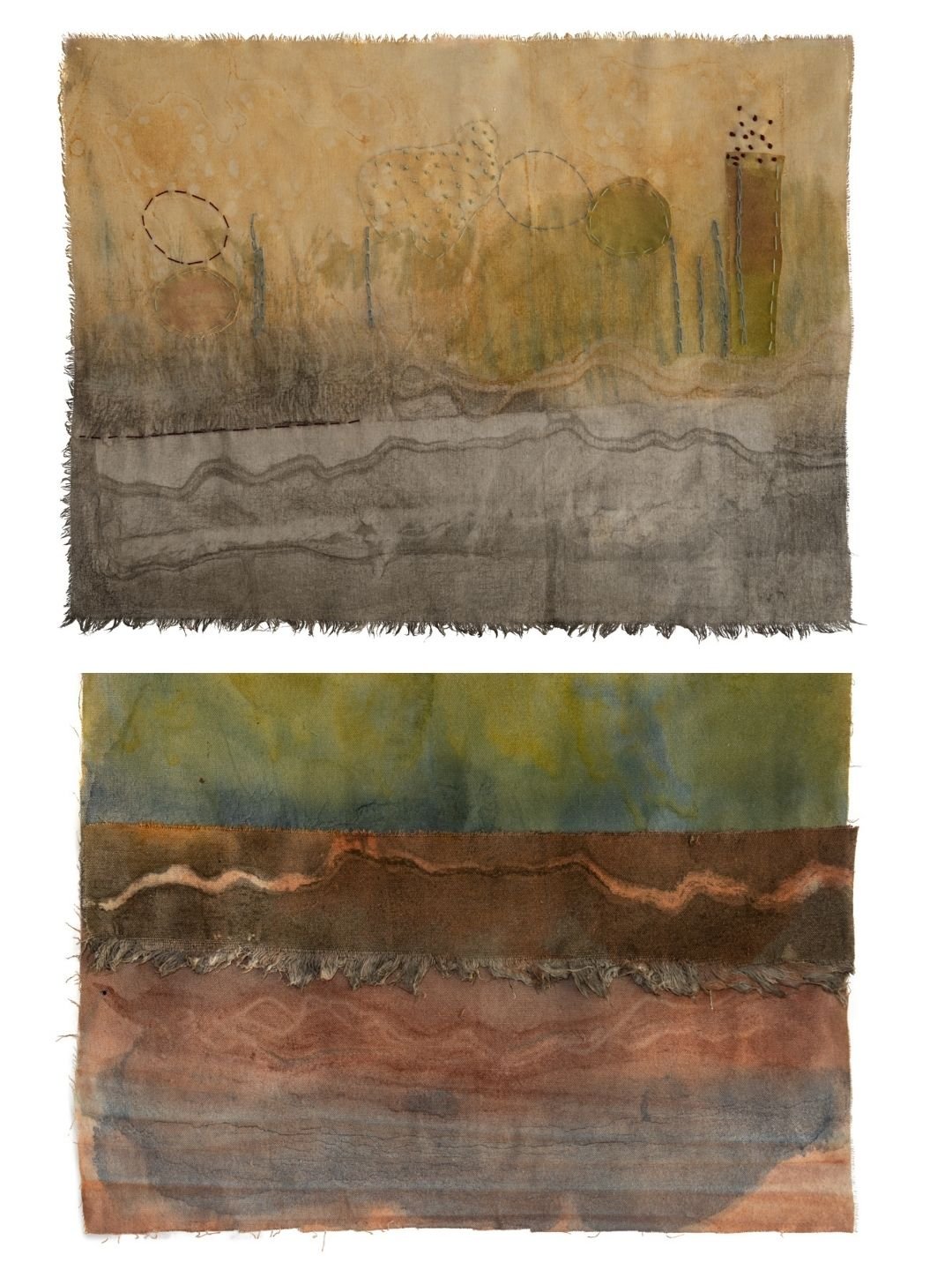  SOY PIGMENTS                                                     
soy & earth pigments on fabric
 each 12"H x 18"W
 2025