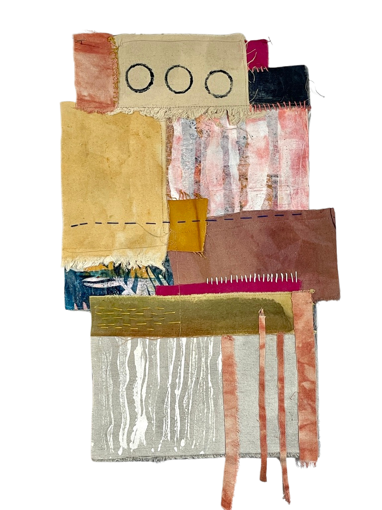  FARMLANDS                                                     
recycled and eco-dyed fabrics
 24"H x 13"W
 2025