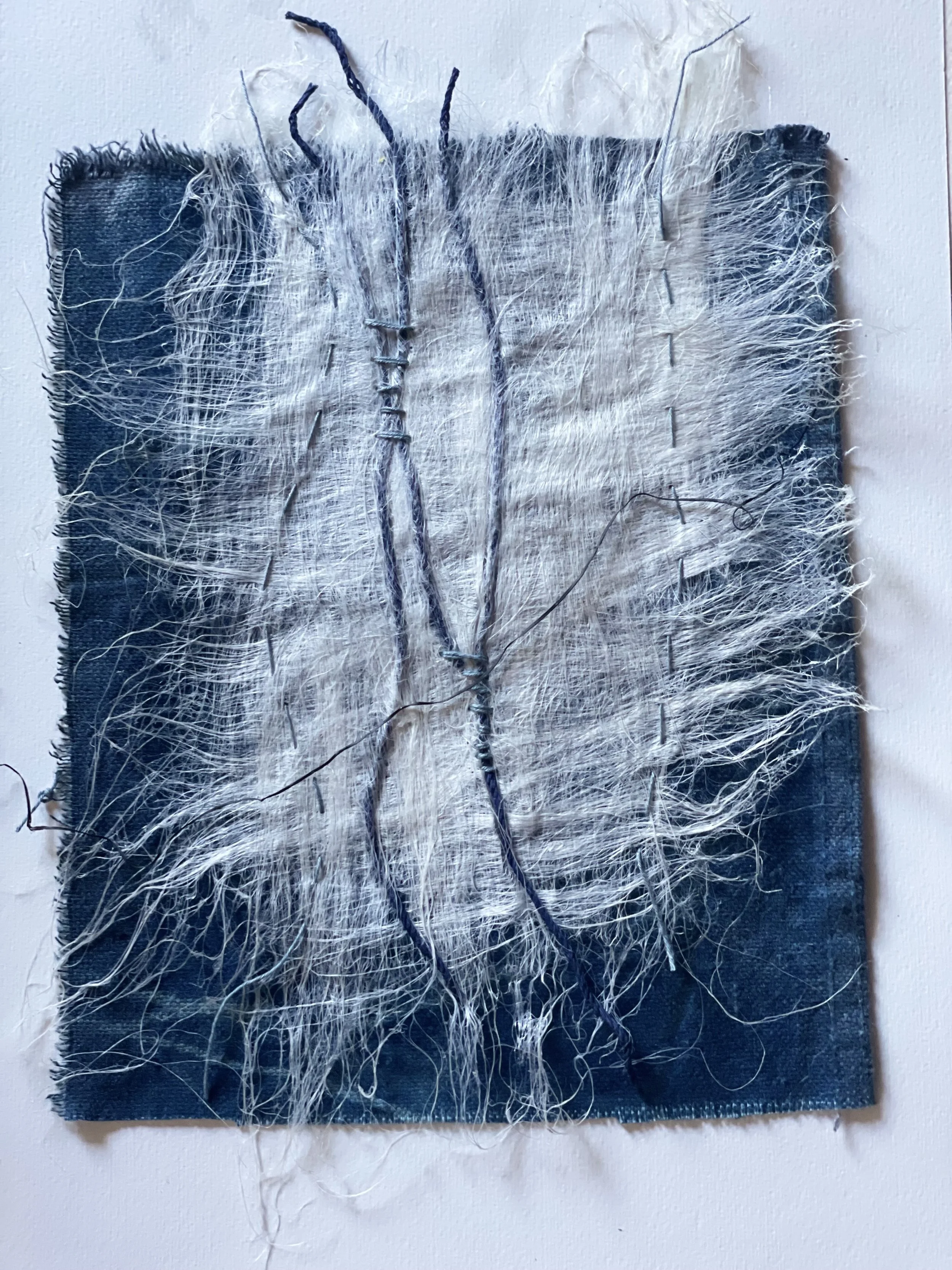 UNTITLED                                                     
flax fiber & thread
 13"H x 10"W
 2025