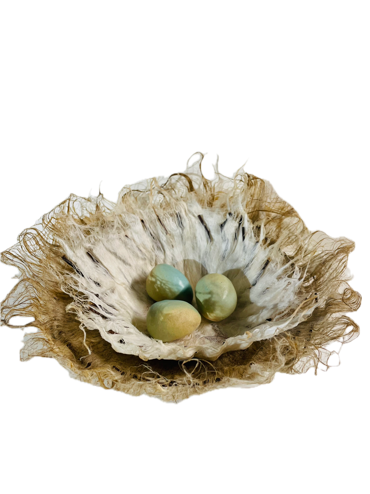 FLAX ROVING;; STICKS; CERAMIC EGGS