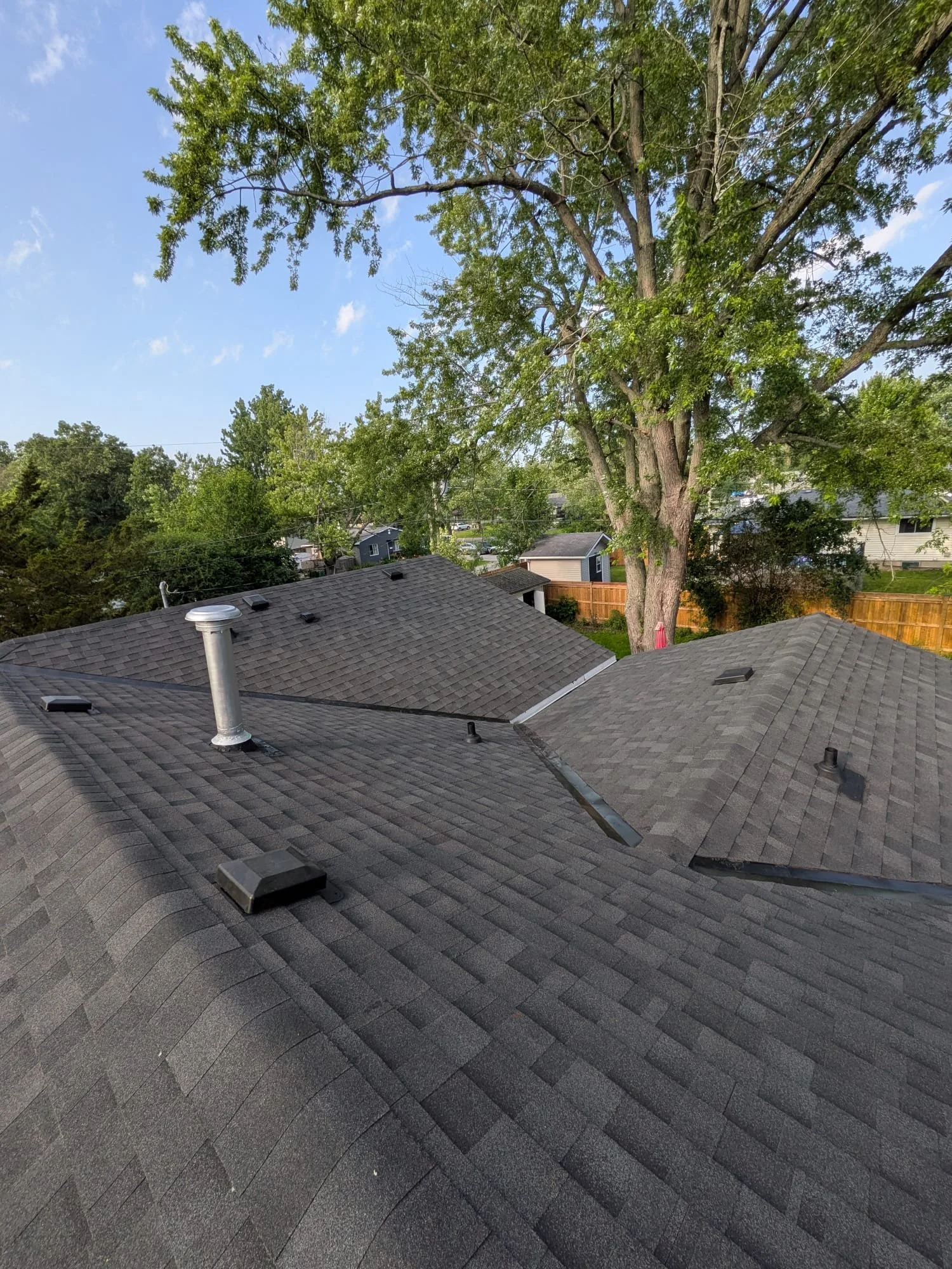 Completed asphalt shingle roof replacement in St. Catharines