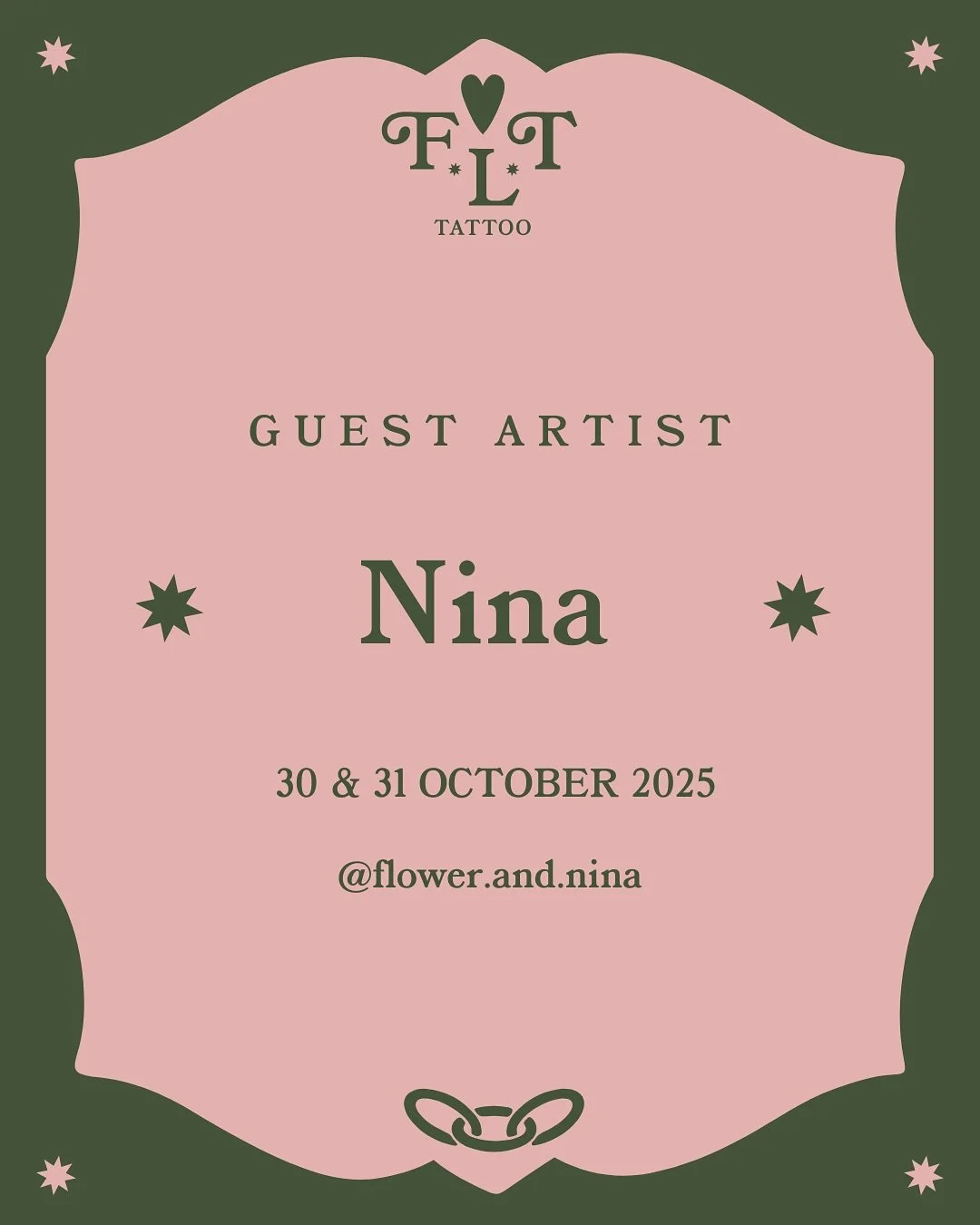GUEST ARTIST: The wonderful @flower.and.nina is guesting again on the 30th &amp; 31st October 🌷 For booking or inquiries about her beautiful illustrative floral tattoos email to andninatt@gmail.com