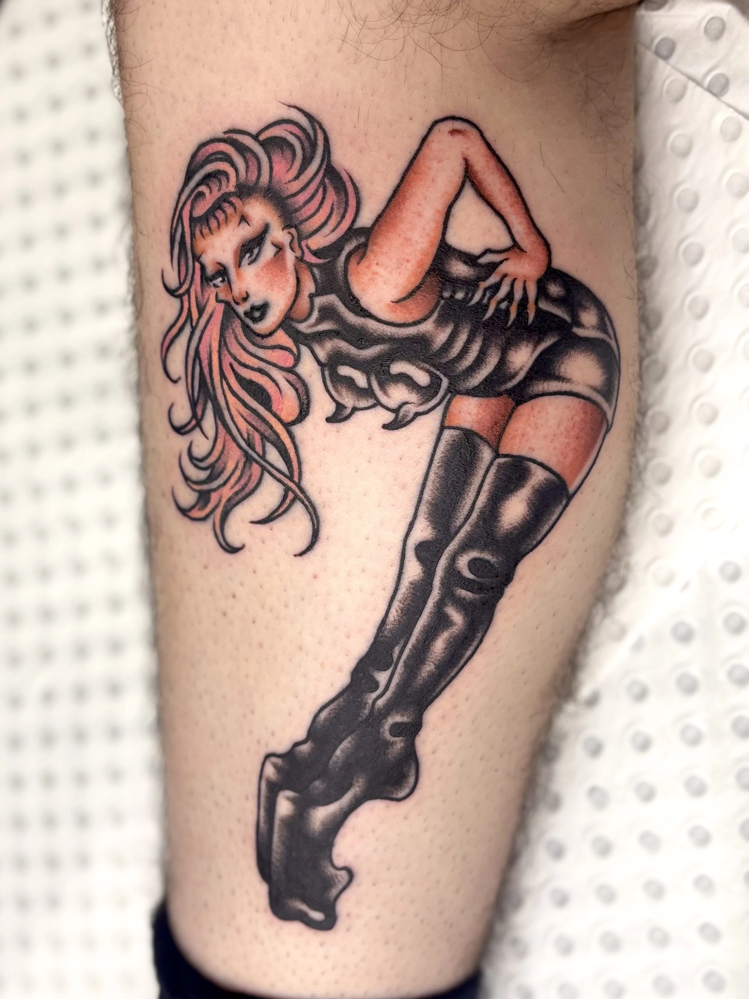Colour Trad tattoo of lady gaga by Brandy G