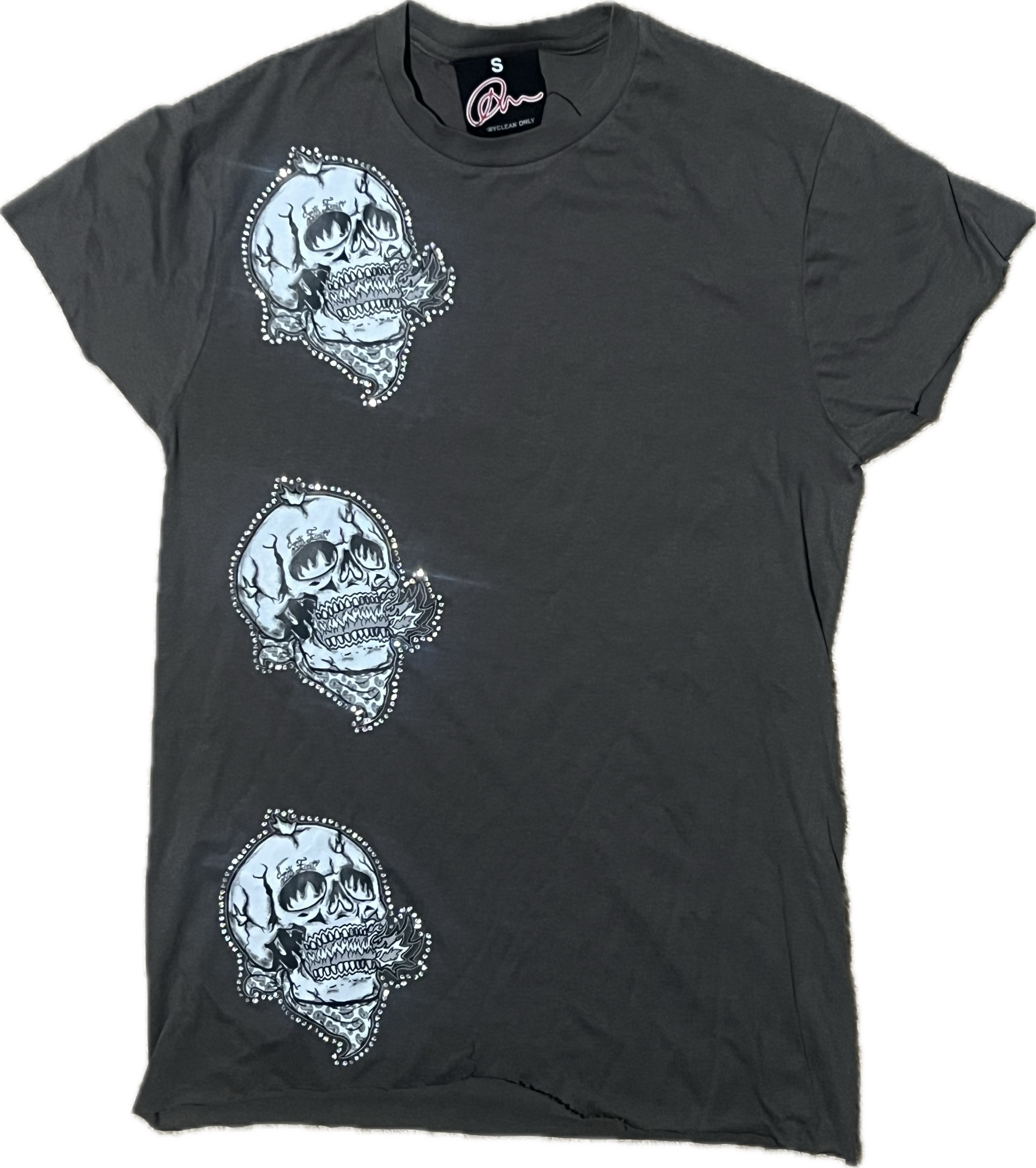 Three Seek First Skull T-Shirt (Grey)