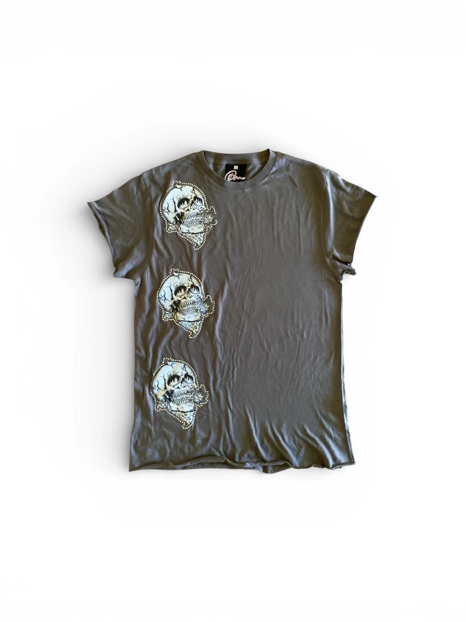 Three Seek First Skull T-Shirt (Grey)