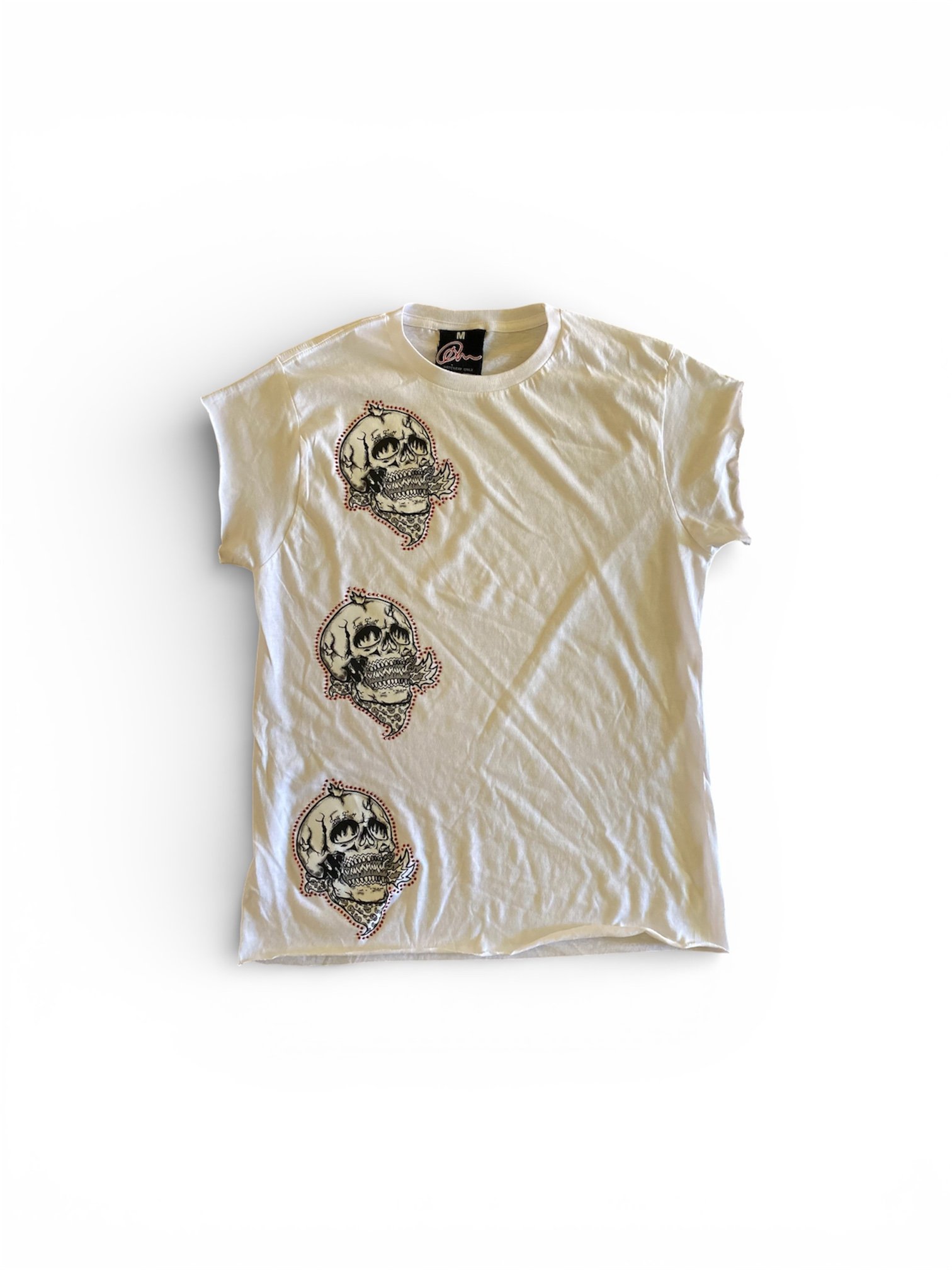 Three Seek First Skull T-Shirt (White)