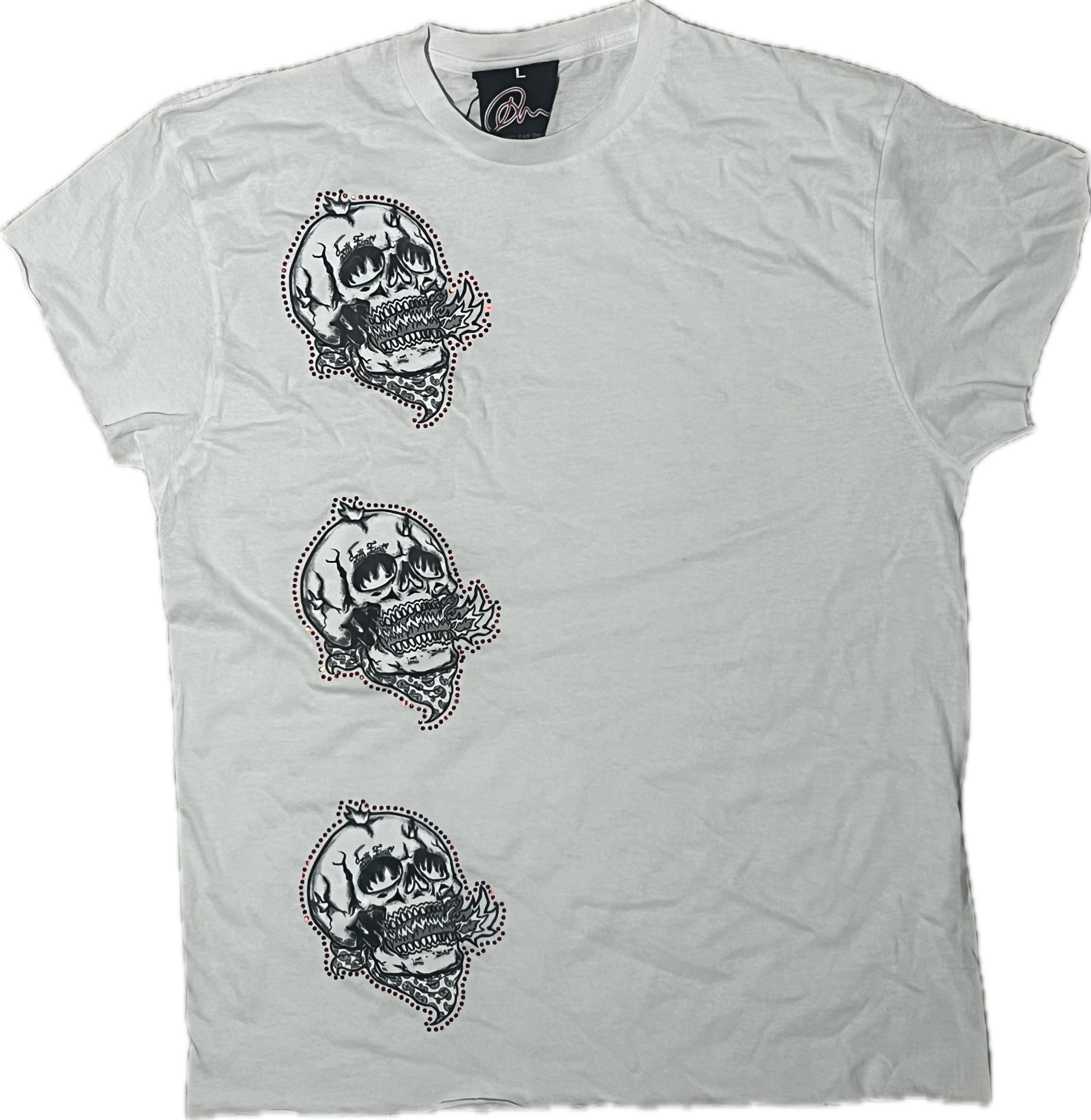 Three Seek First Skull T-Shirt (White)