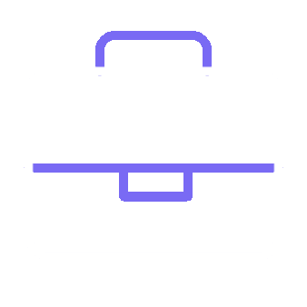 Outline of a briefcase with a handle.