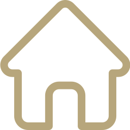 Outline of a house with a pitched roof and doorway