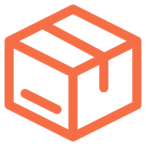 Icon of an open cardboard box with flaps.