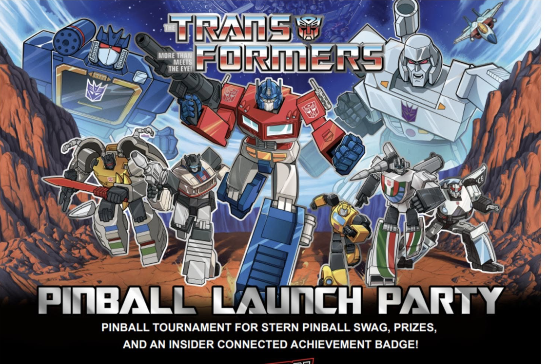 Pinball Tournament and Transformers Launch Party