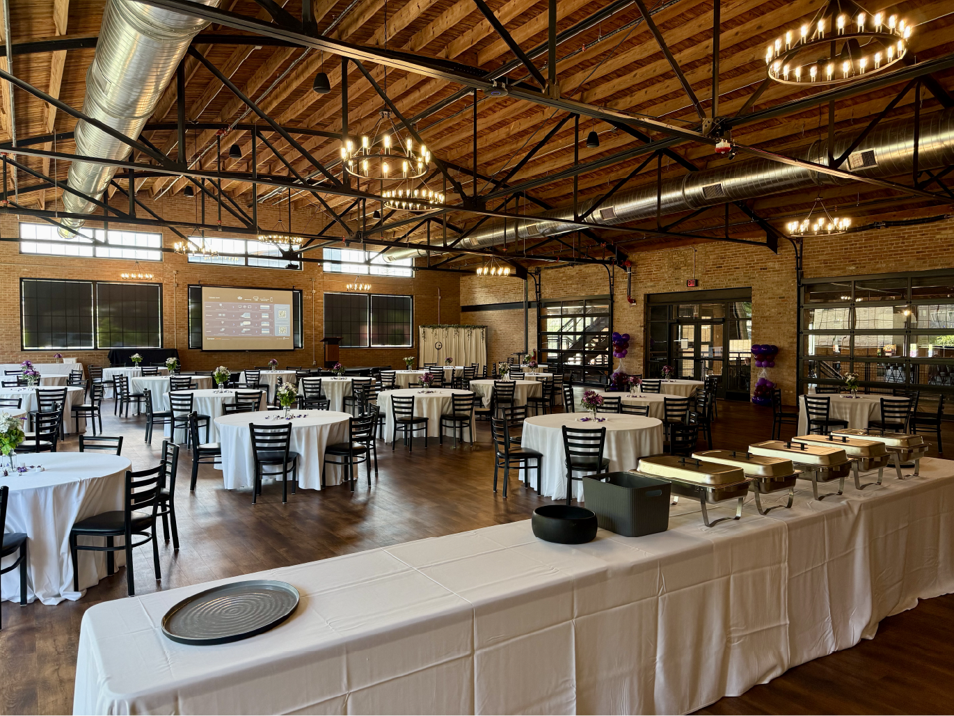 Shown with optional buffet-style layout