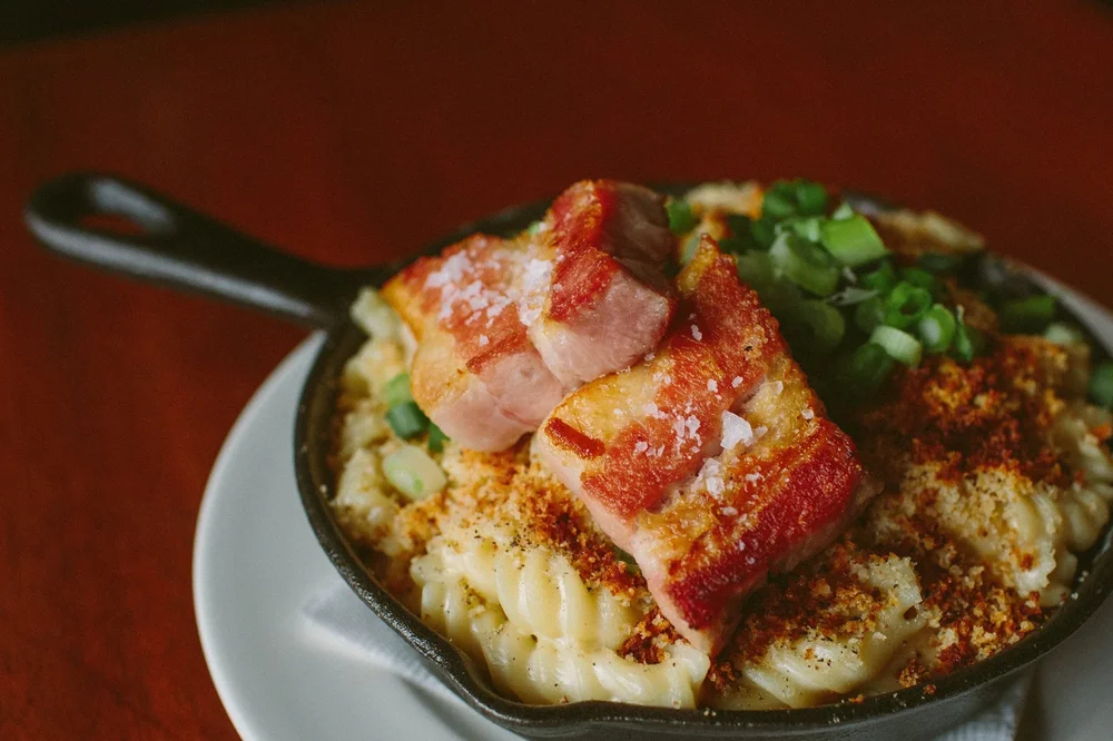 Smokey three-cheese mac and cheese with garlic breadcrumbs