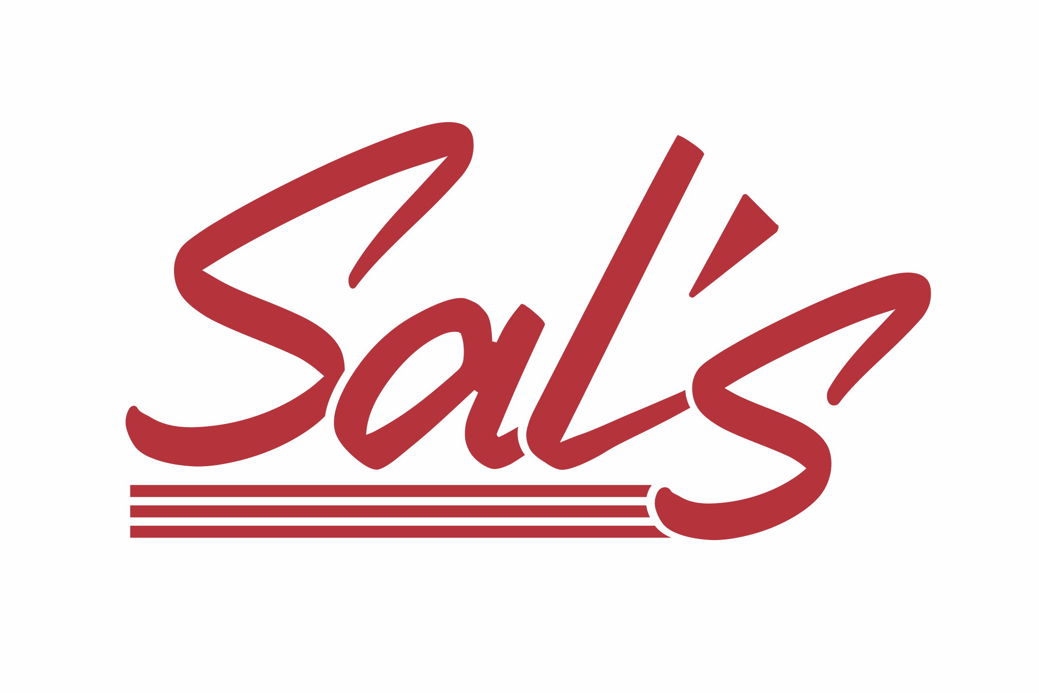 Red text spelling 'Sale' with supporting lines underneath on a white background.