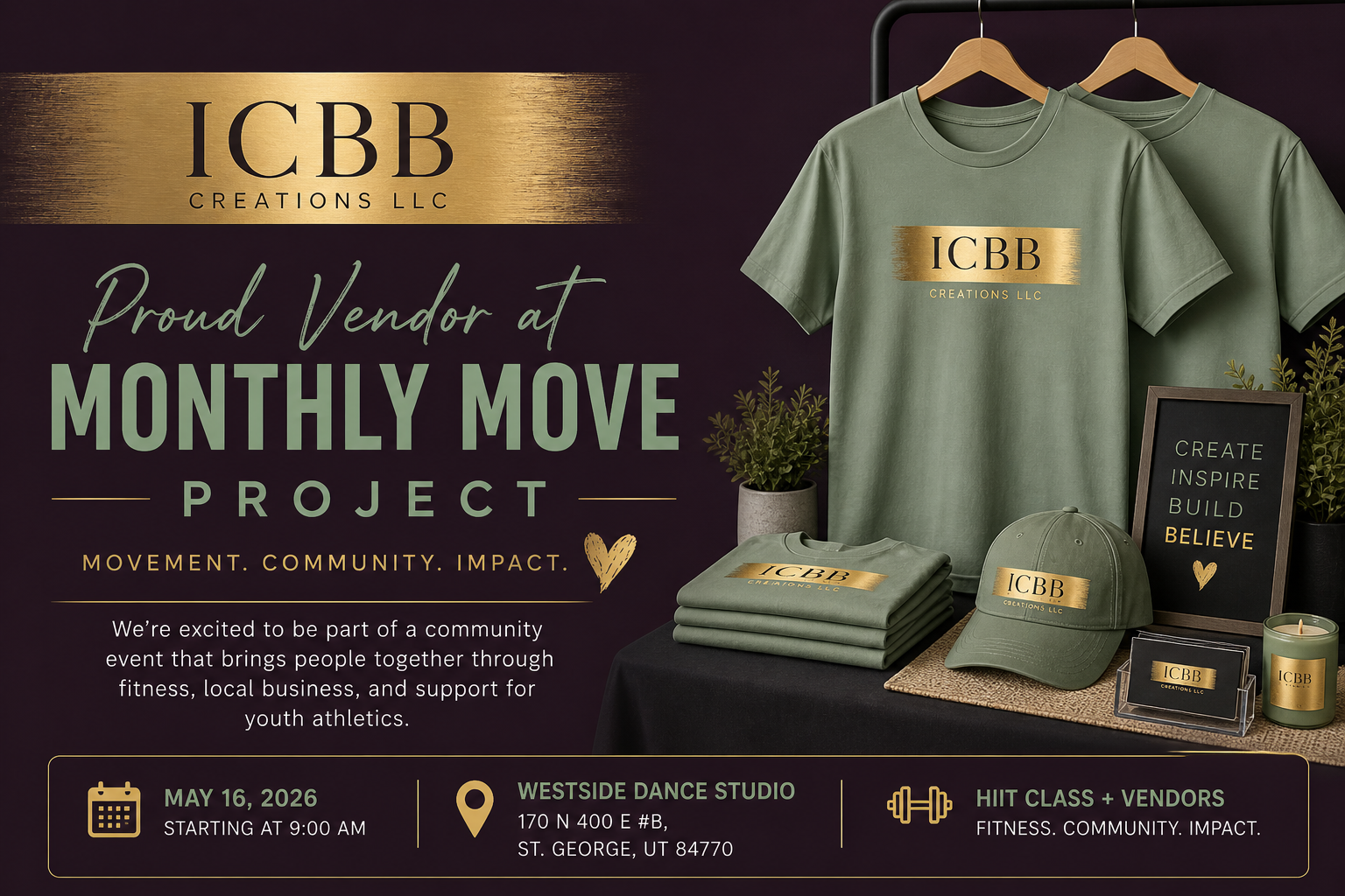 ICBB Creations LLC Featured Vendor at Monthly Move Project St. George Event
