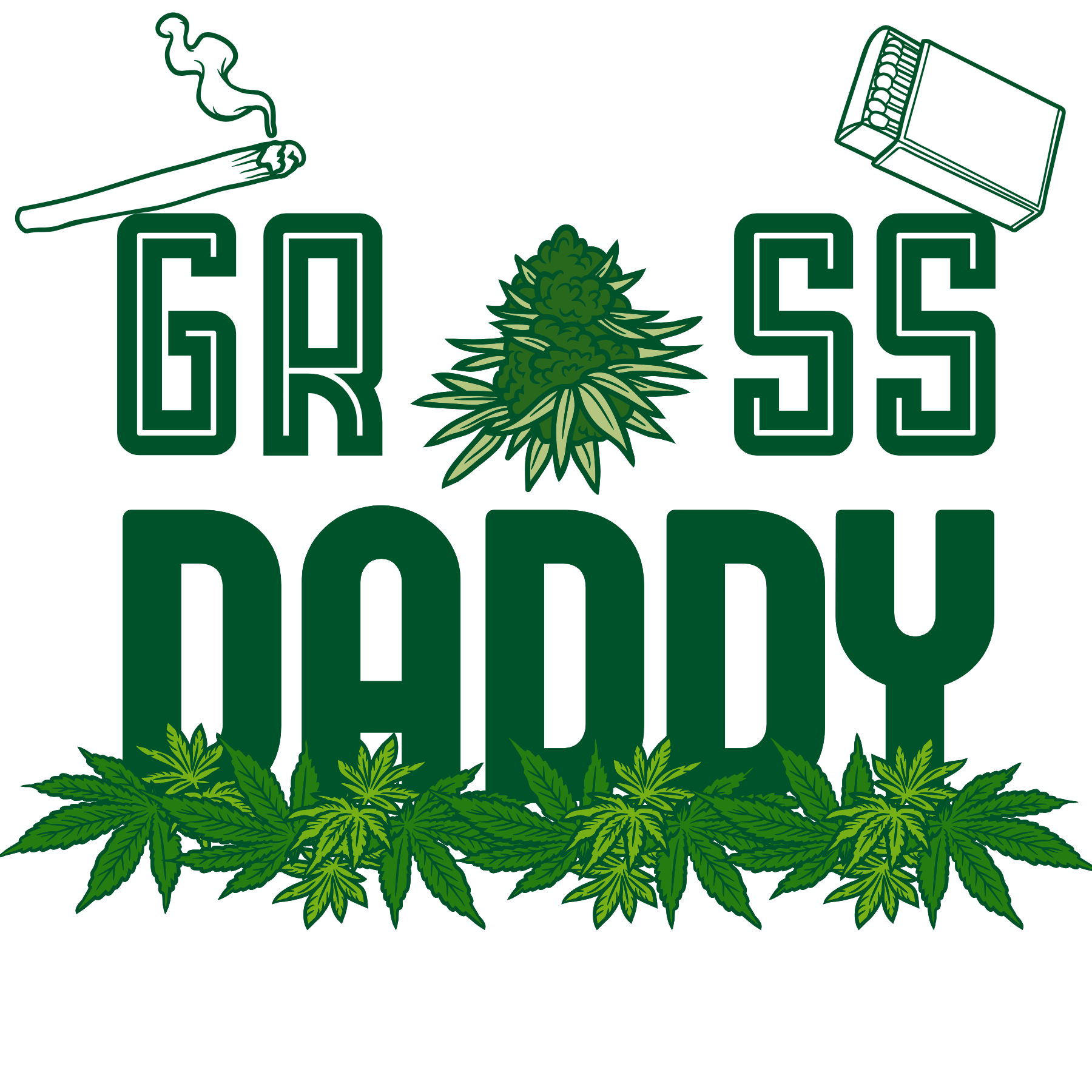 Graphic with the words 'GROSS DAY' and a marijuana cigar, a marijuana nug, and cannabis leaves, indicating a marijuana-related celebration.