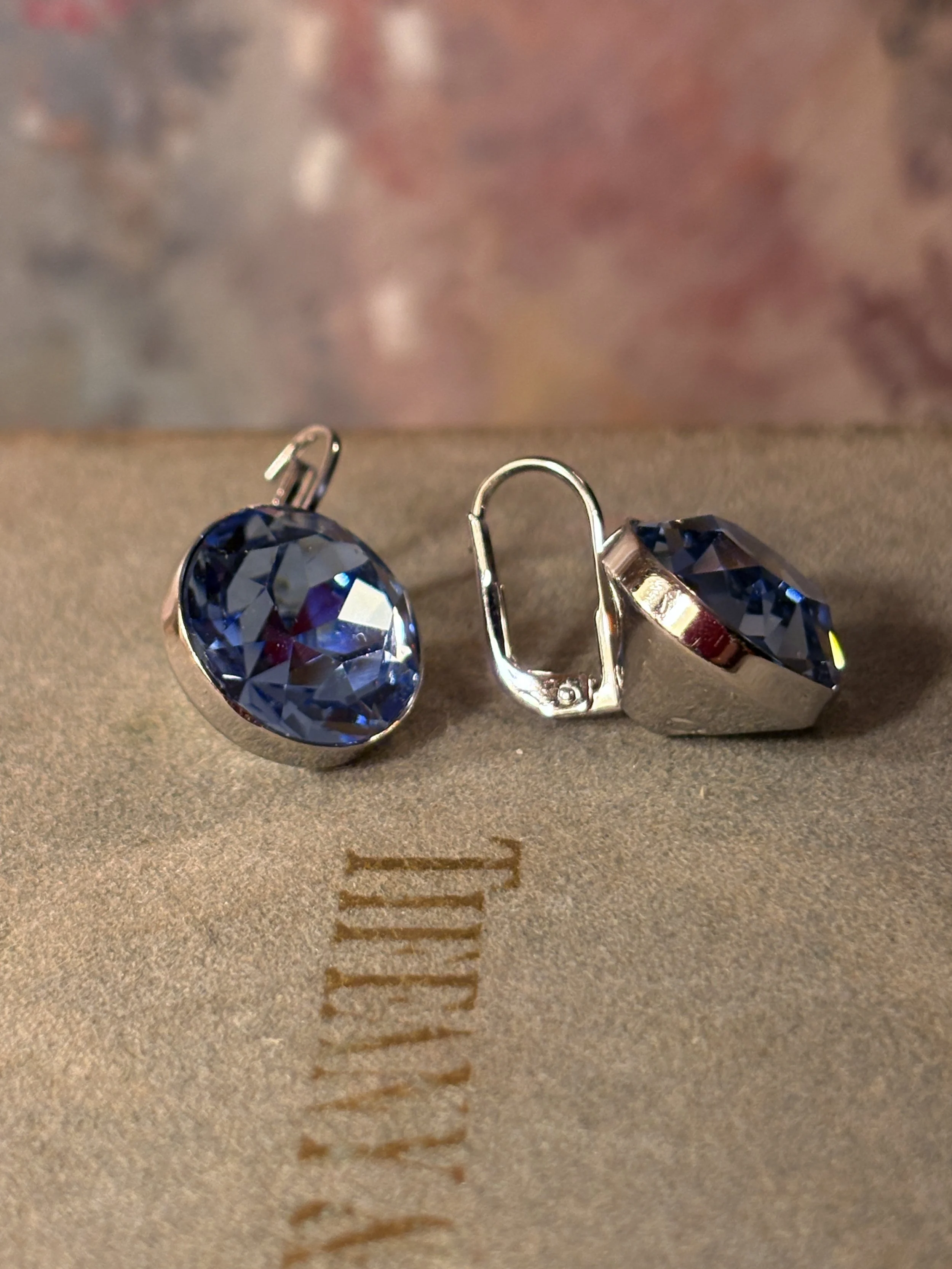 Swarovski clear crystal drop earrings rhodium plated