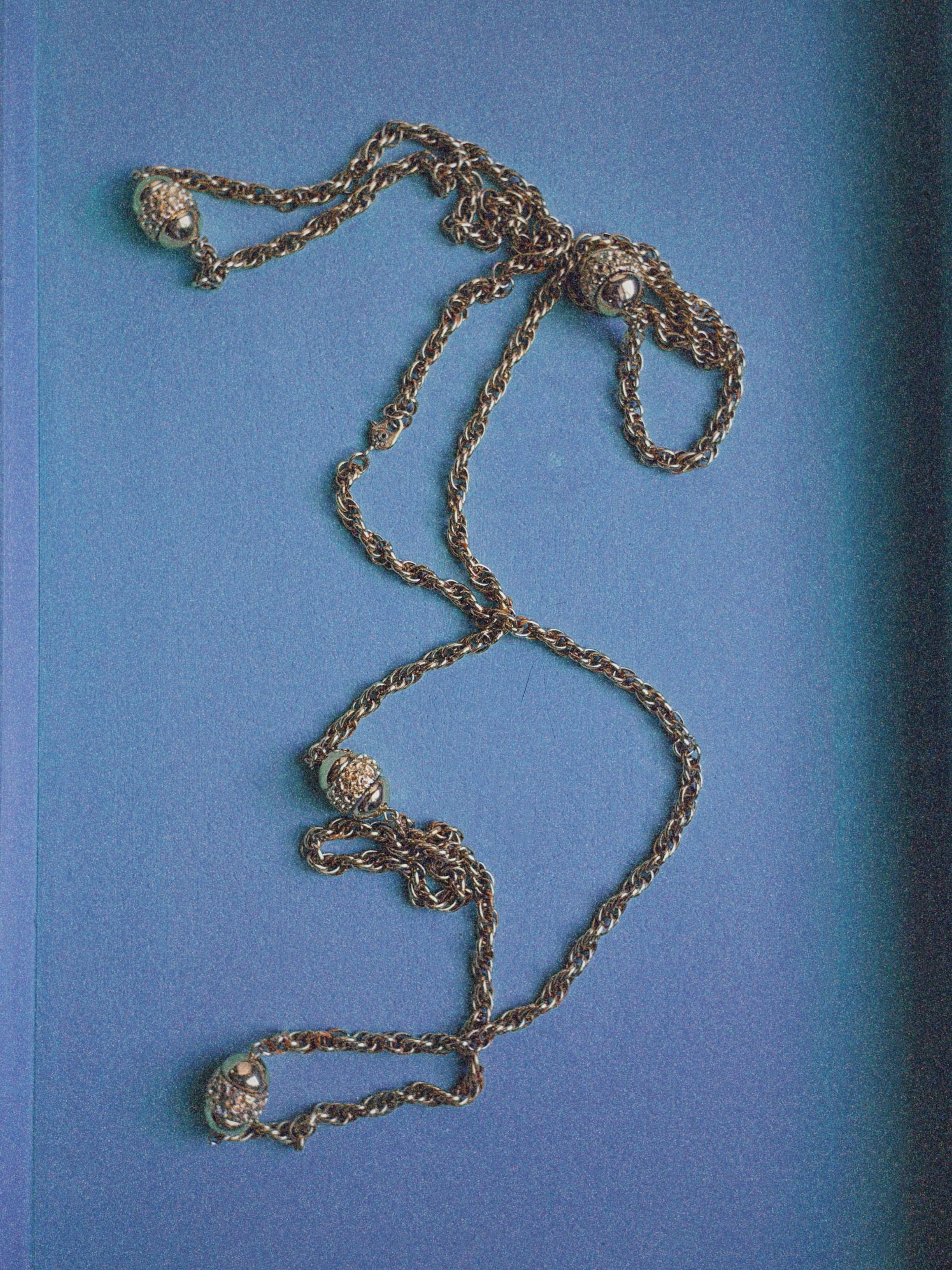 Vintage Monet Gold-Tone Filigree Station Necklace
