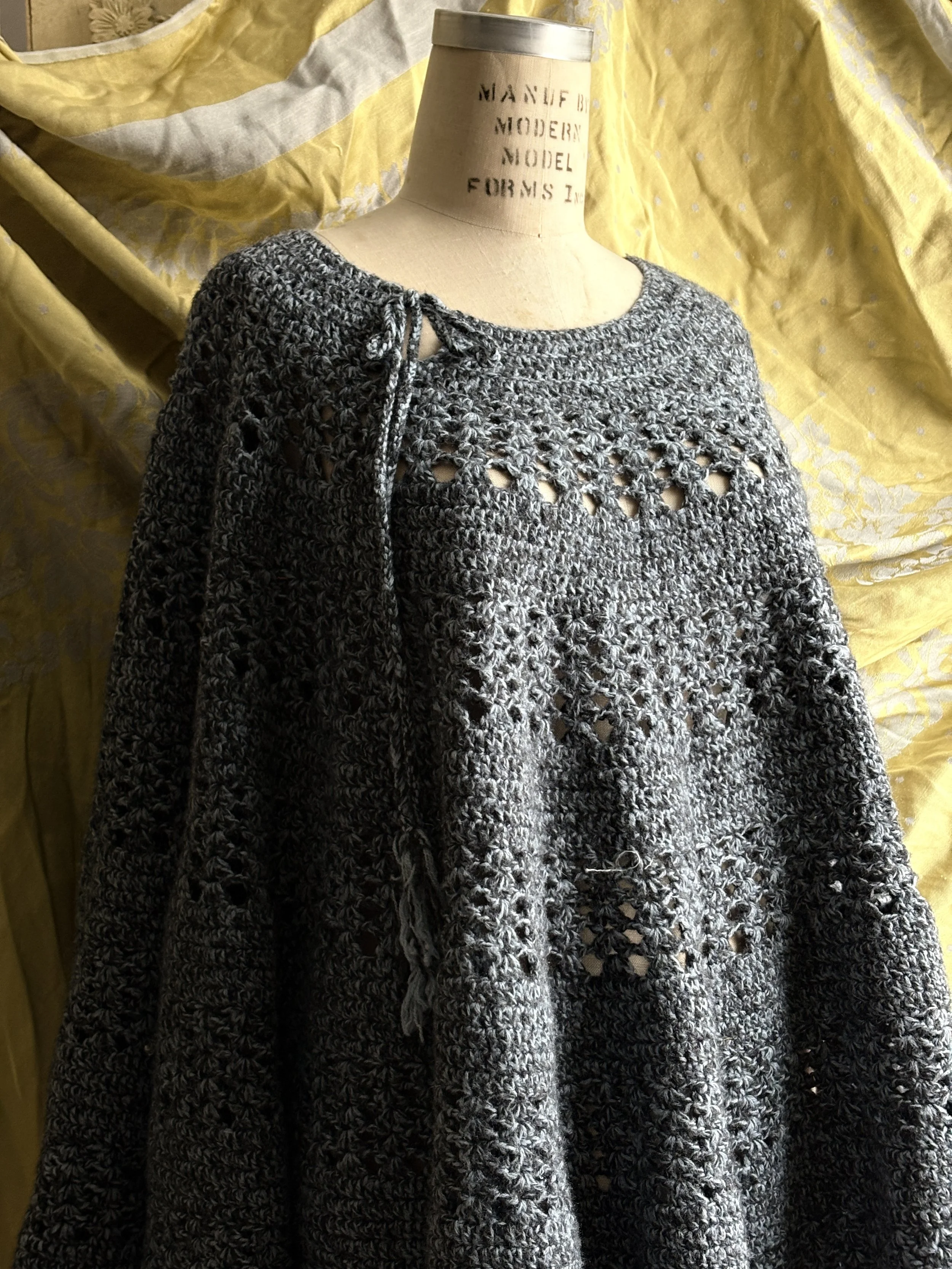 Handmade Knitted Wool Pocho