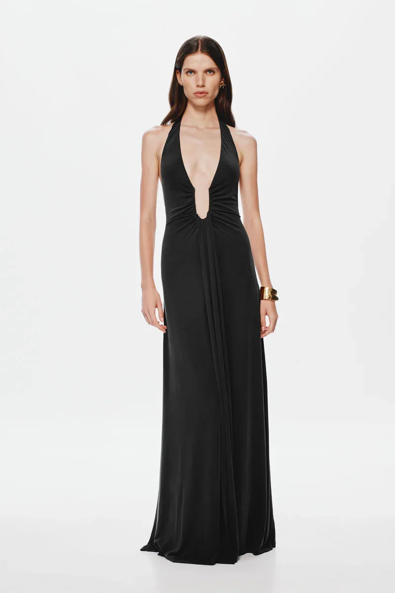 Misha | Jennifer Cupro Dress - Black