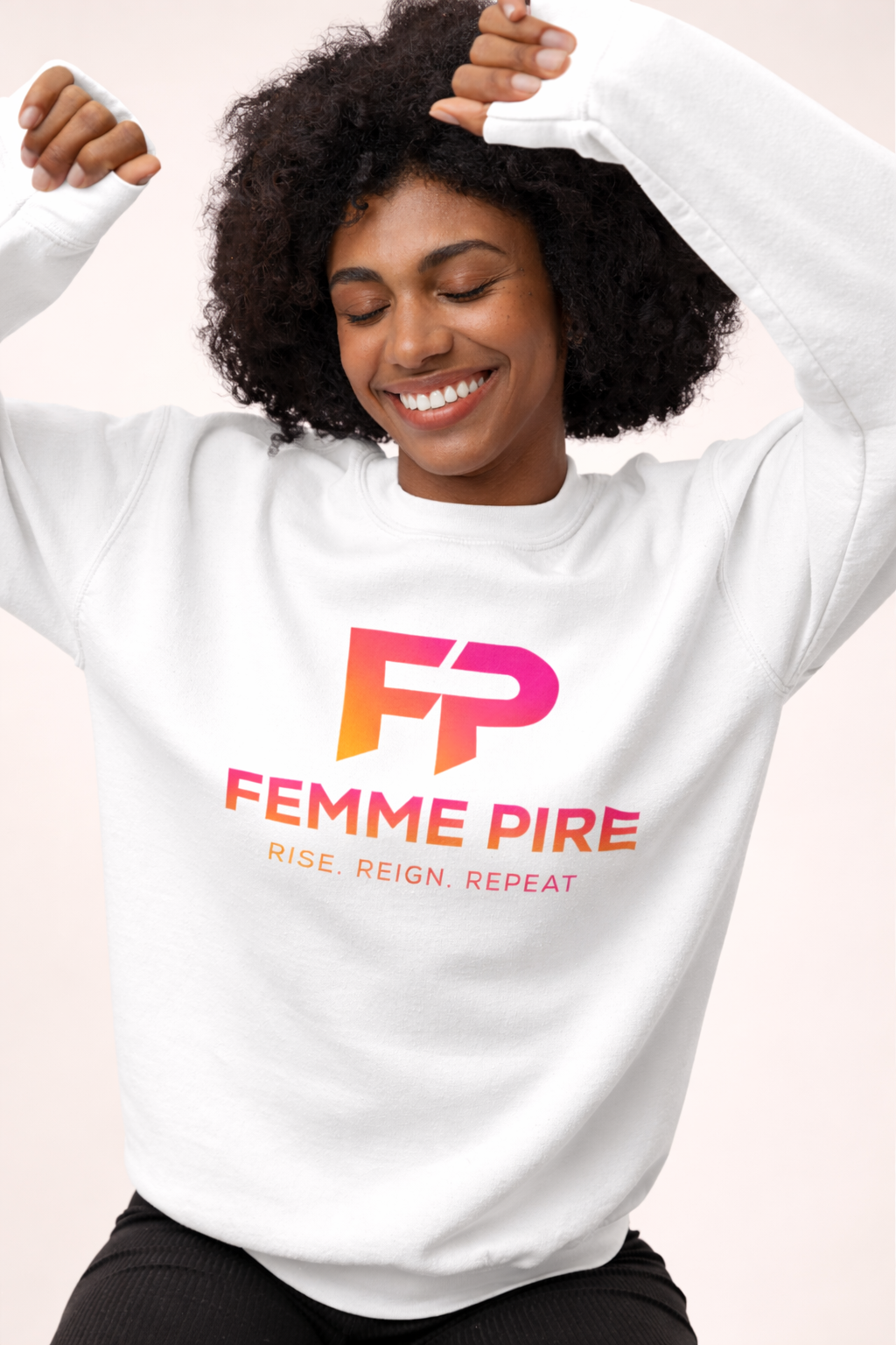Original Logo Sweater with Femme Pire Logo in Pink Gradient