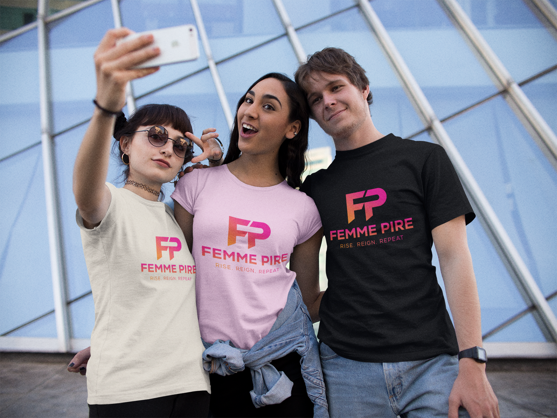 two-girls-and-one-guy-wearing-same-t-shirts-taking-a-selfie-while-hanging-out-in-the-city-a13394.png