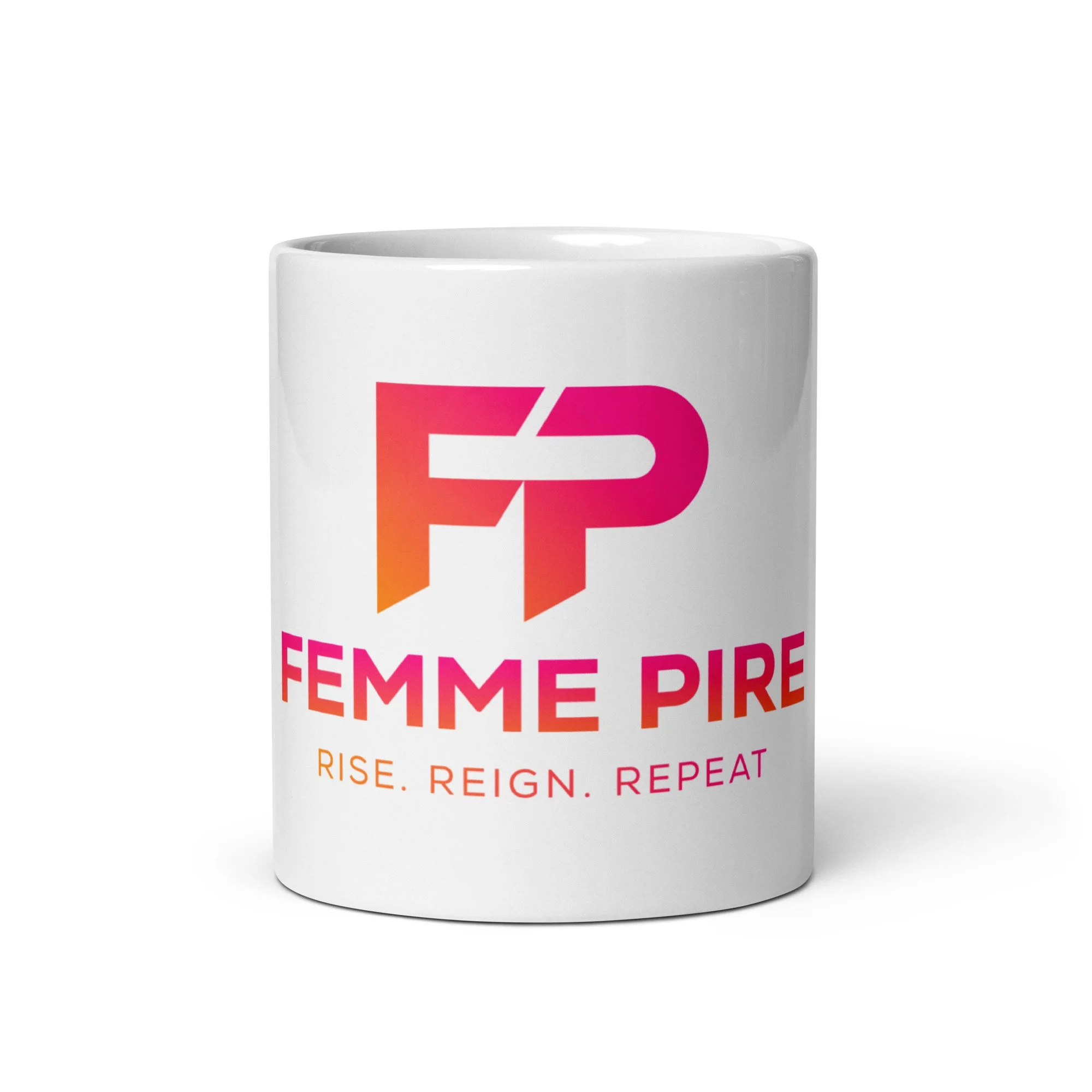 Femme Pire Ceramic Mug - Original Pink Gradient Logo Edition