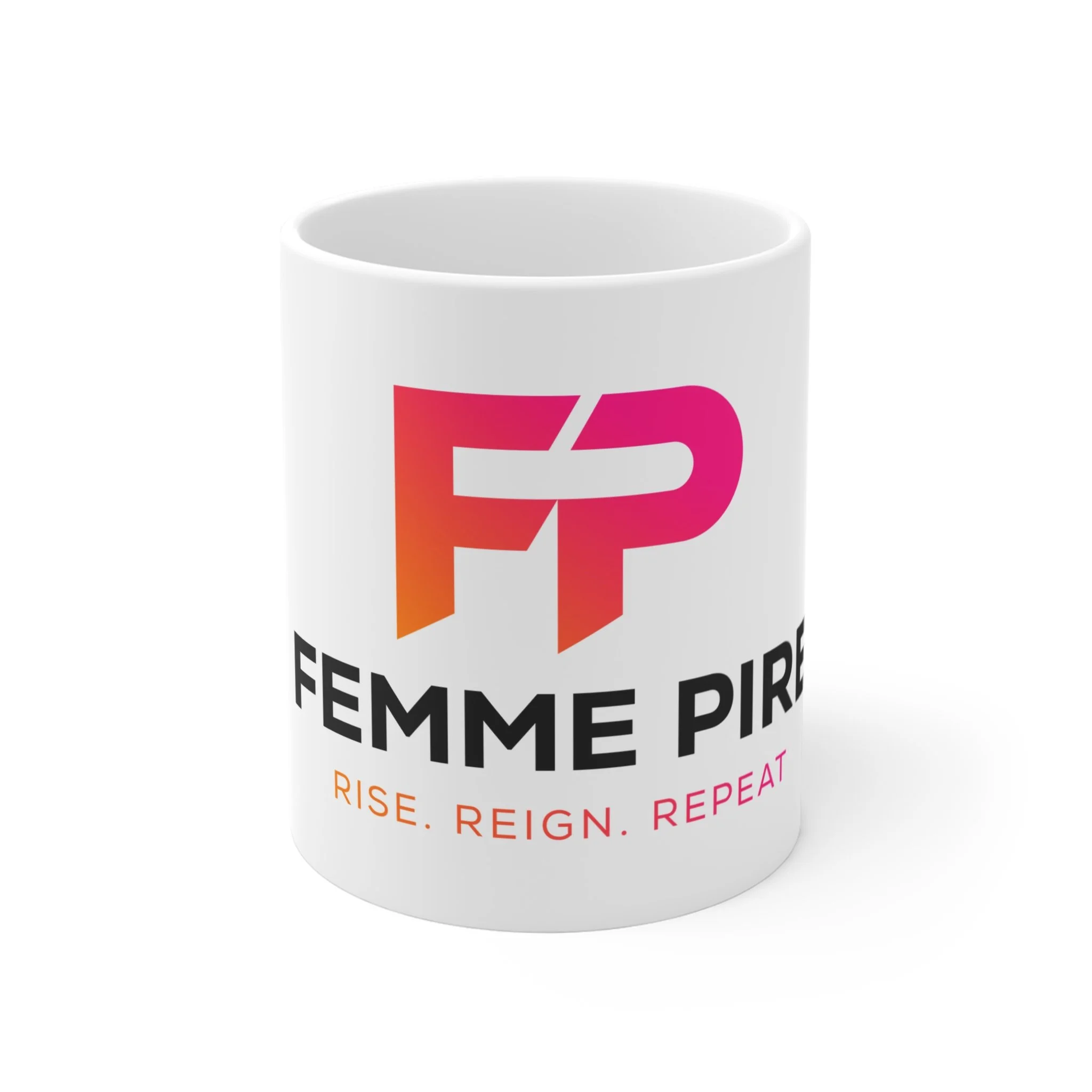 Femme Pire Ceramic Mug - Original Pink Gradient Logo Edition