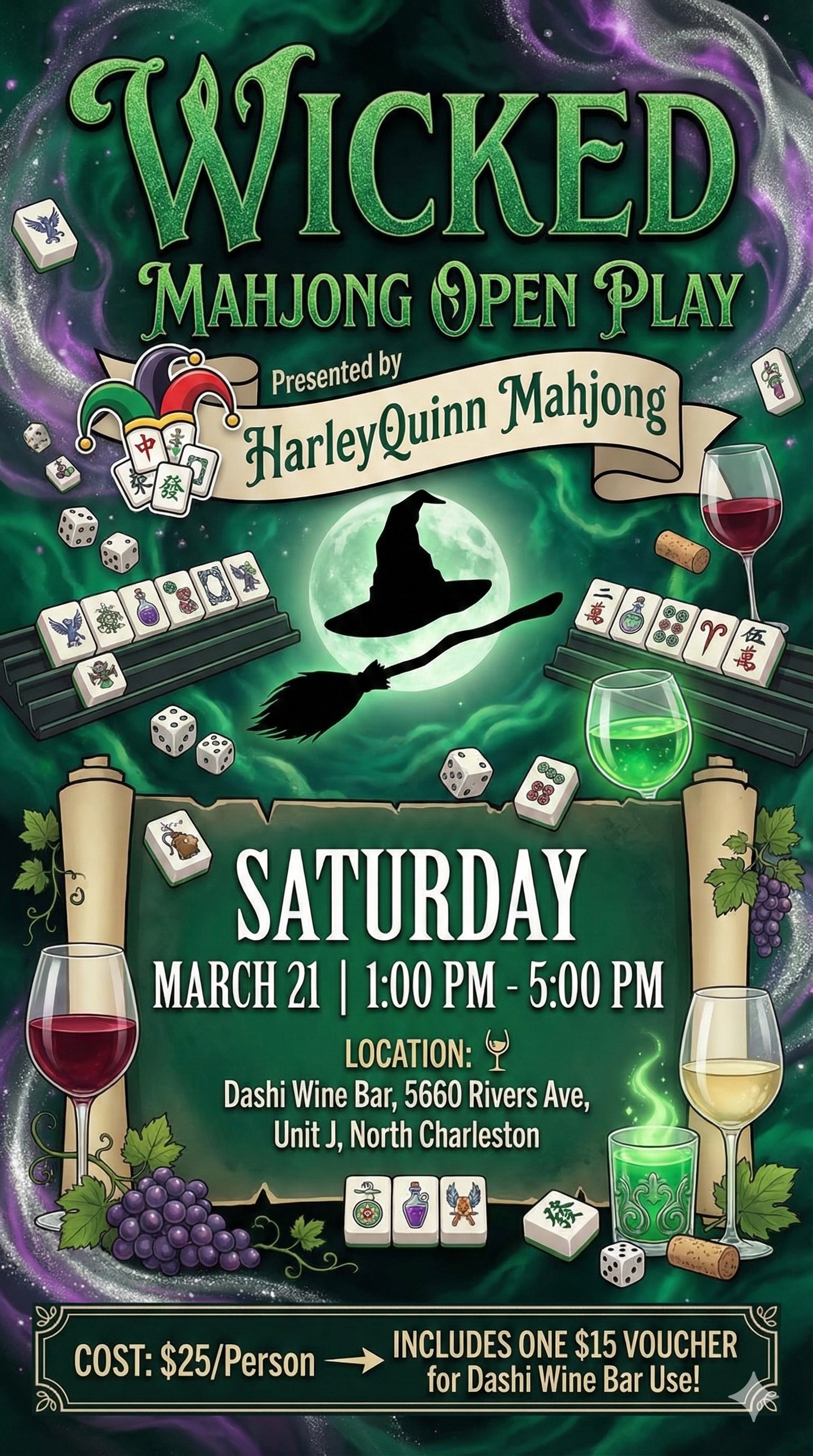Mahjong Open Play -- Wicked Theme March 21st, 1-5pm!