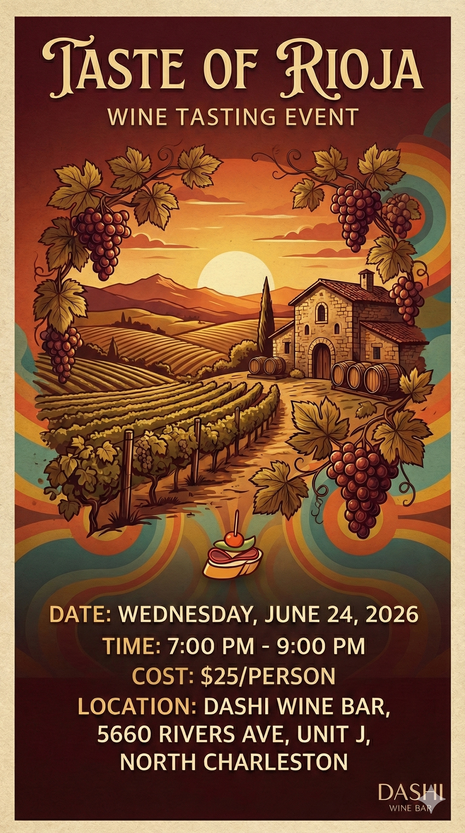 A Taste of Rioja! June 24th, 2026 7-9pm