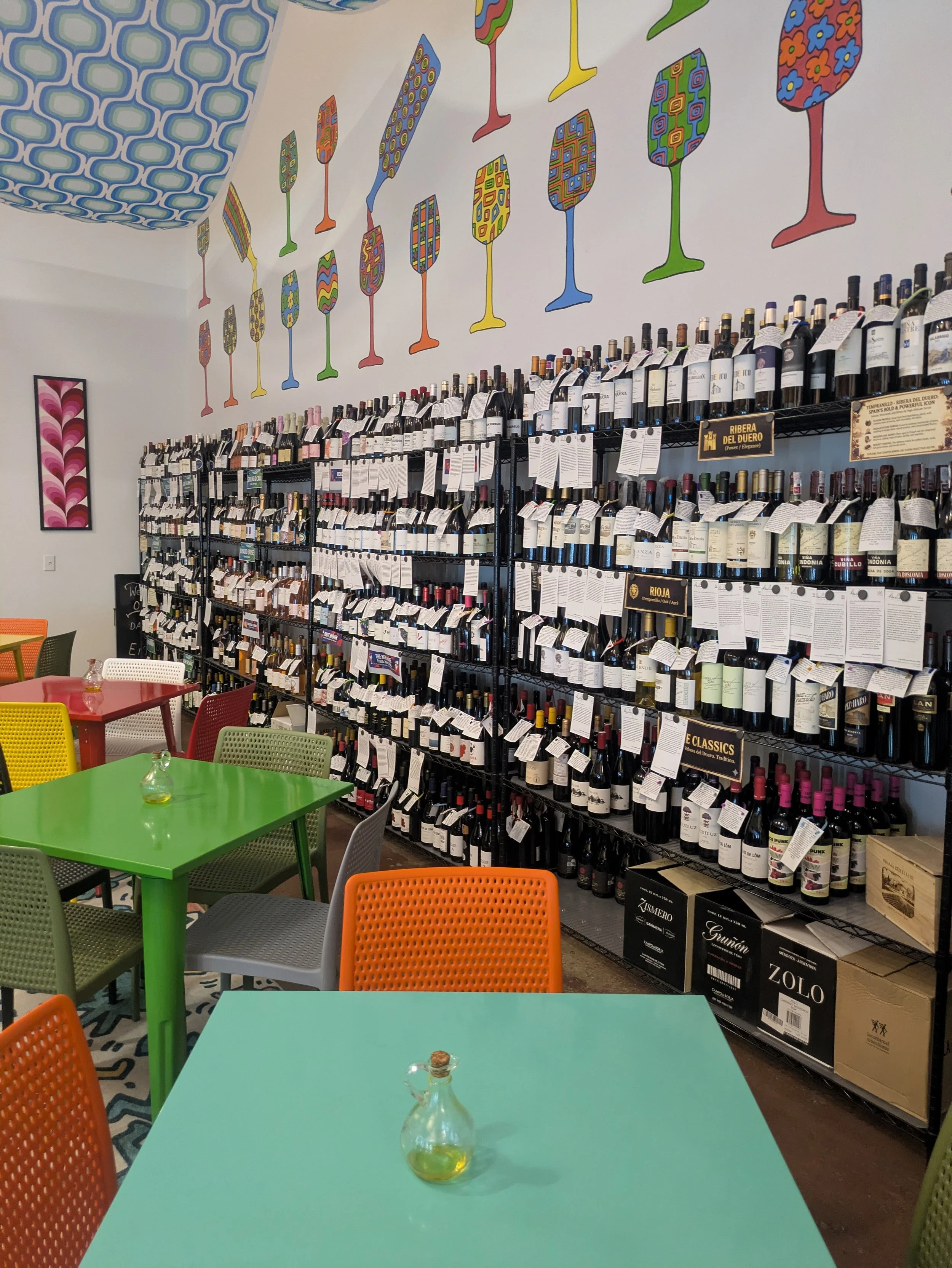 Wine Racks and Mural
