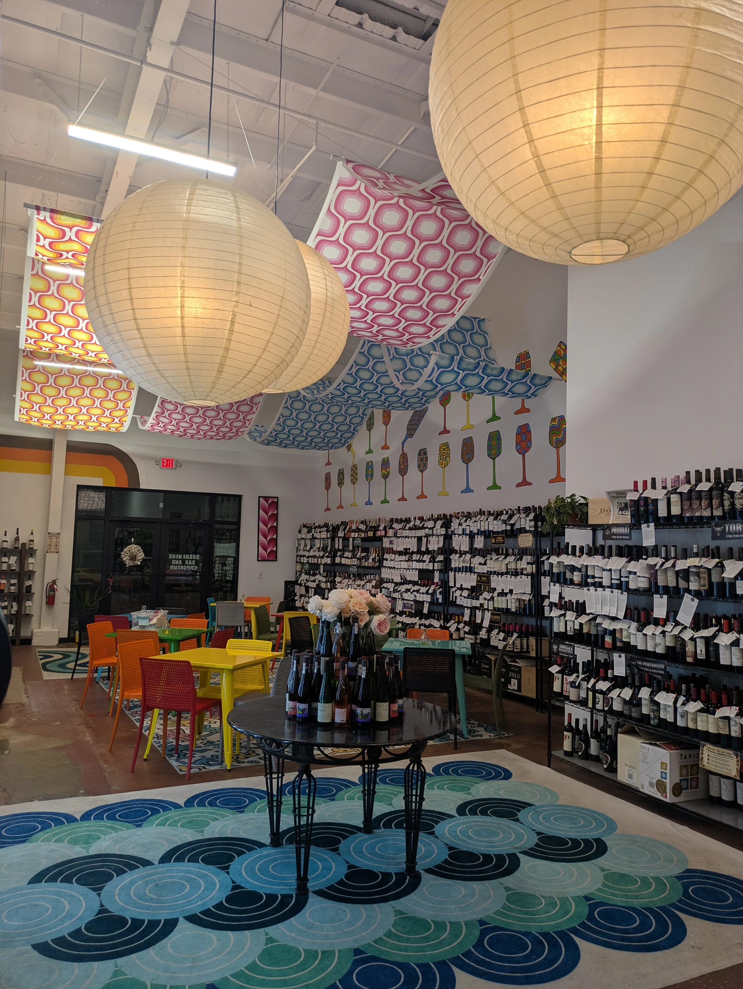 Interior of wine bar